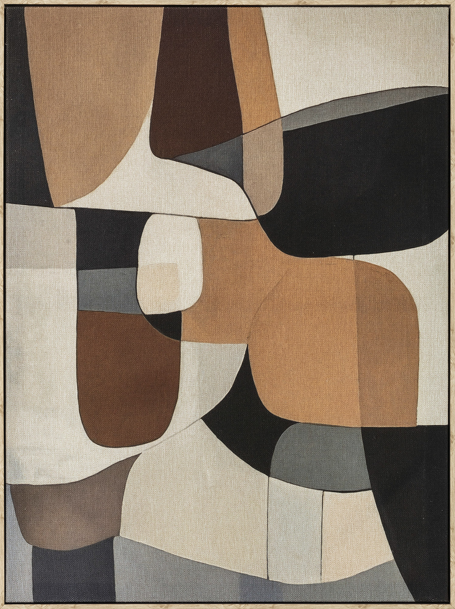 CUADRO LIENZO MDF 60X3,2X80 ABSTRACTO CENTRO TEJA 4