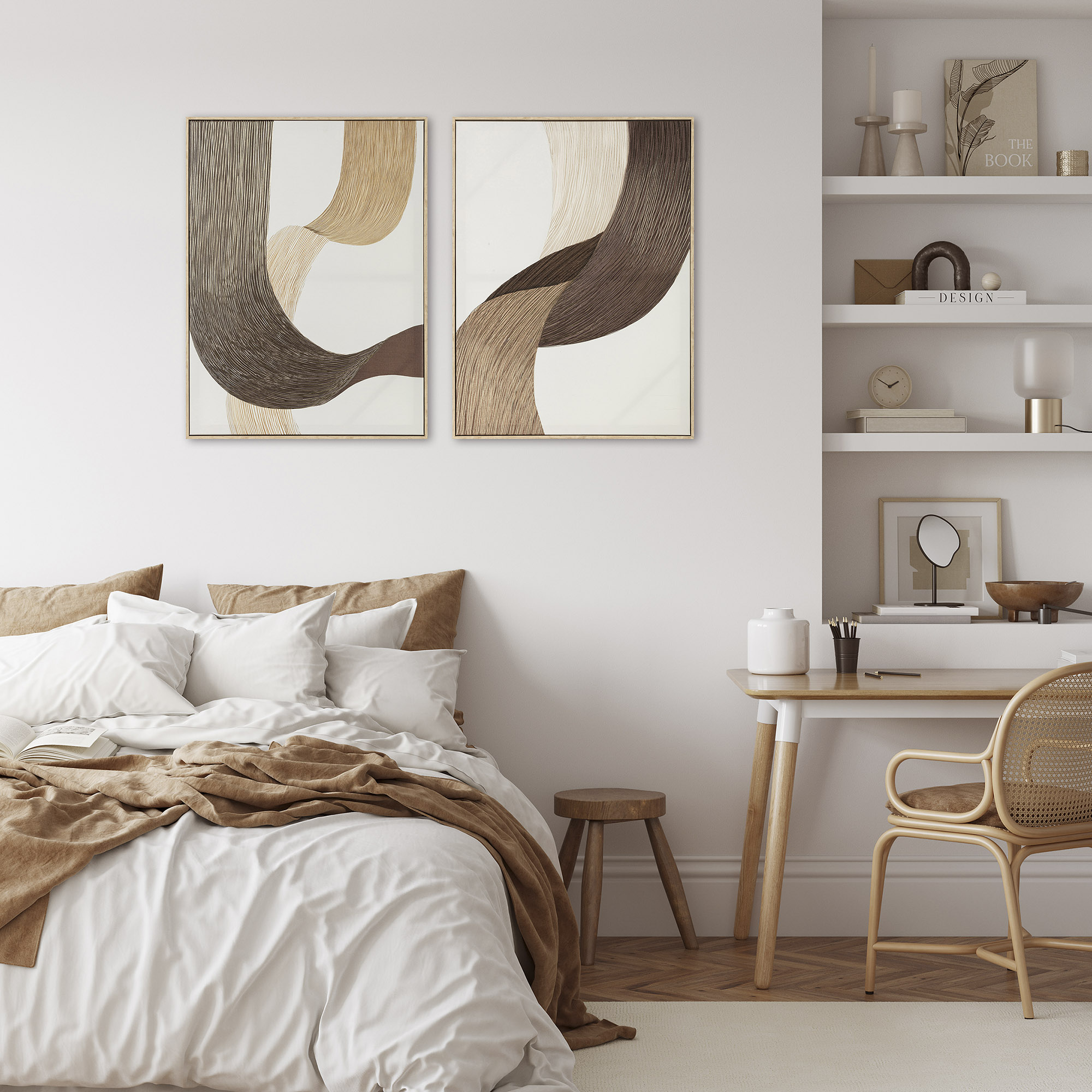 CUADRO LIENZO MDF 60X2,8X80 ABSTRACTO MARRON DRCHA 2