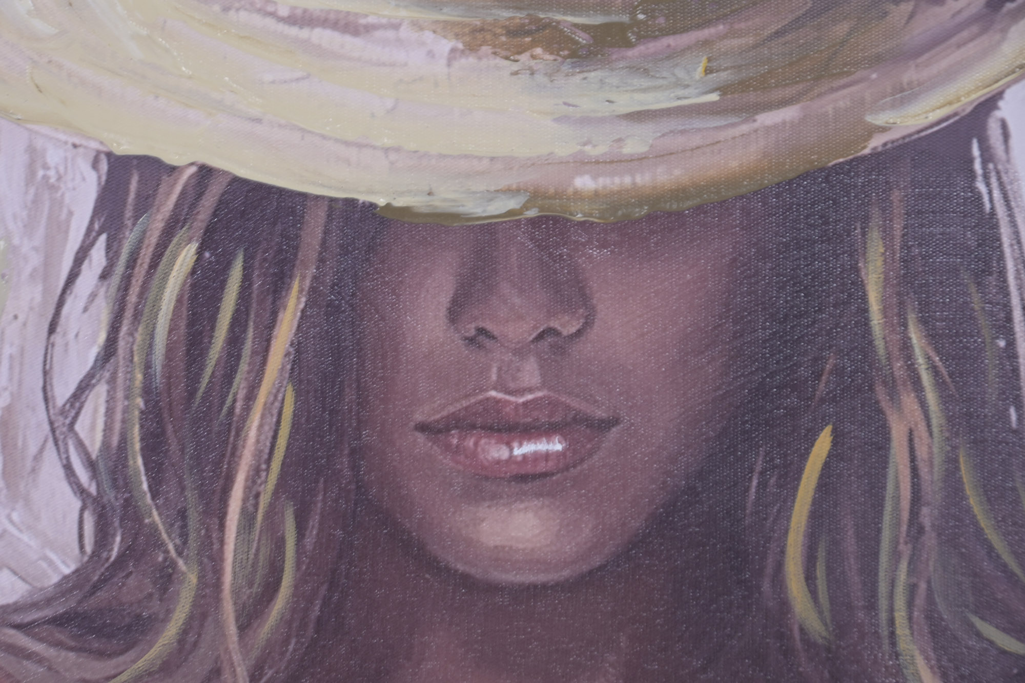 CUADRO LIENZO PS 60X3,5X90 CHICA SOMBRERO DE FRENT 3