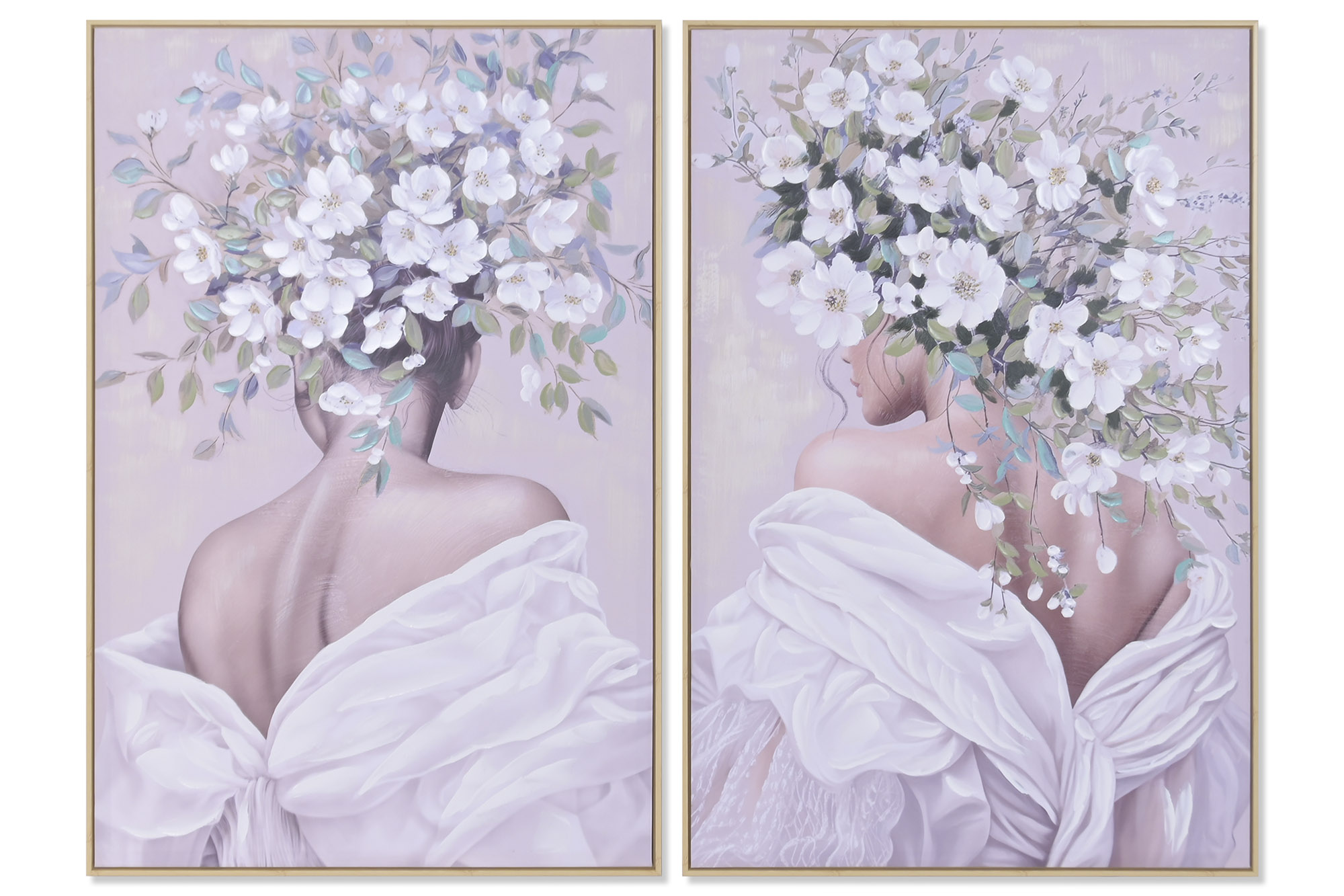 CUADRO LIENZO PS 80X3,5X120 CHICA FLORES DE LADO