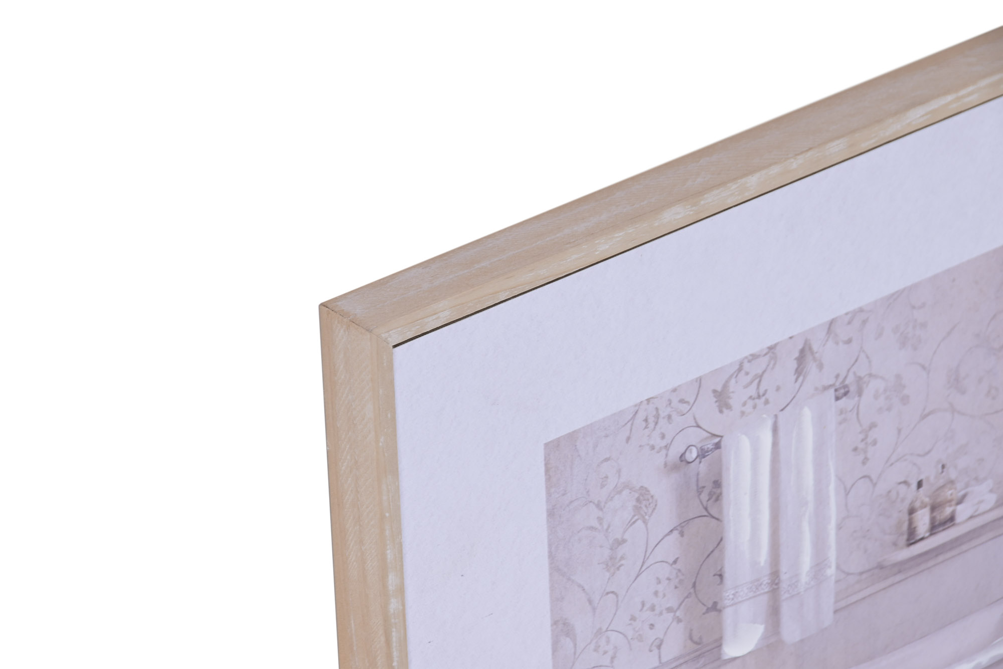 CUADRO LIENZO ABETO 30X1,9X30 BAÑO BLANCO ESTAMP 2
