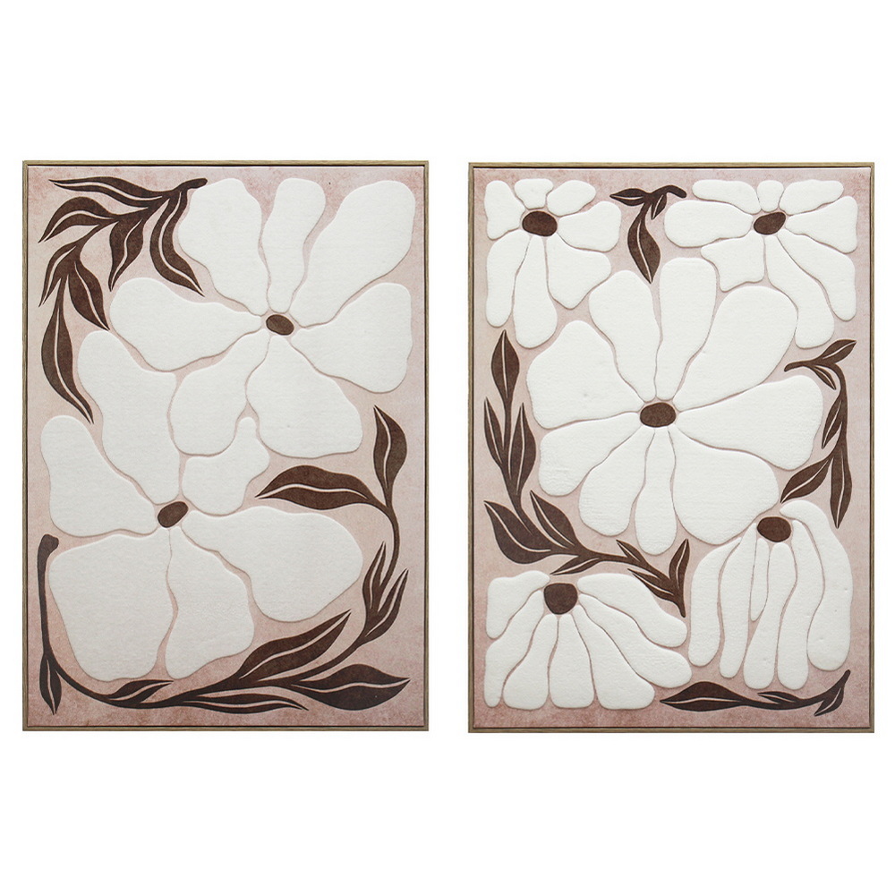 CUADRO LIENZO POLIESTER 50X3X70 DOS FLORES