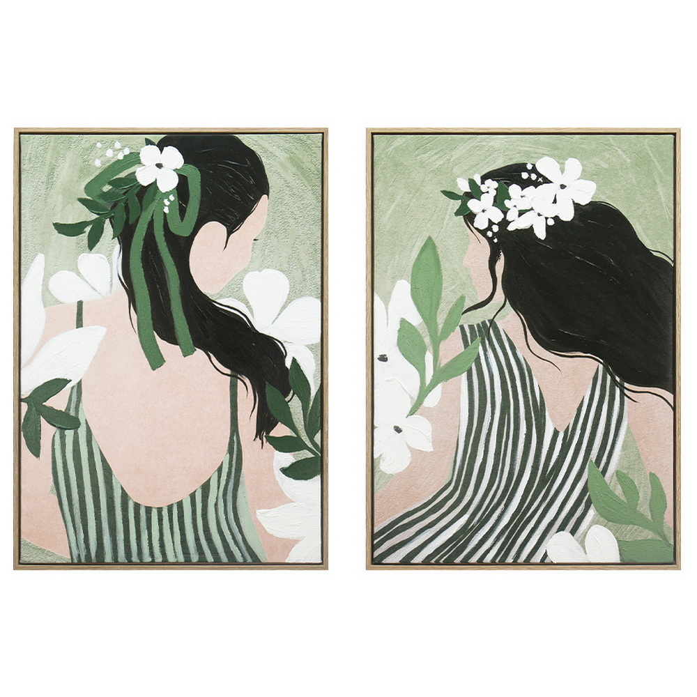 CUADRO LIENZO PS 50X3X70 CHICA FLORES DERECHA