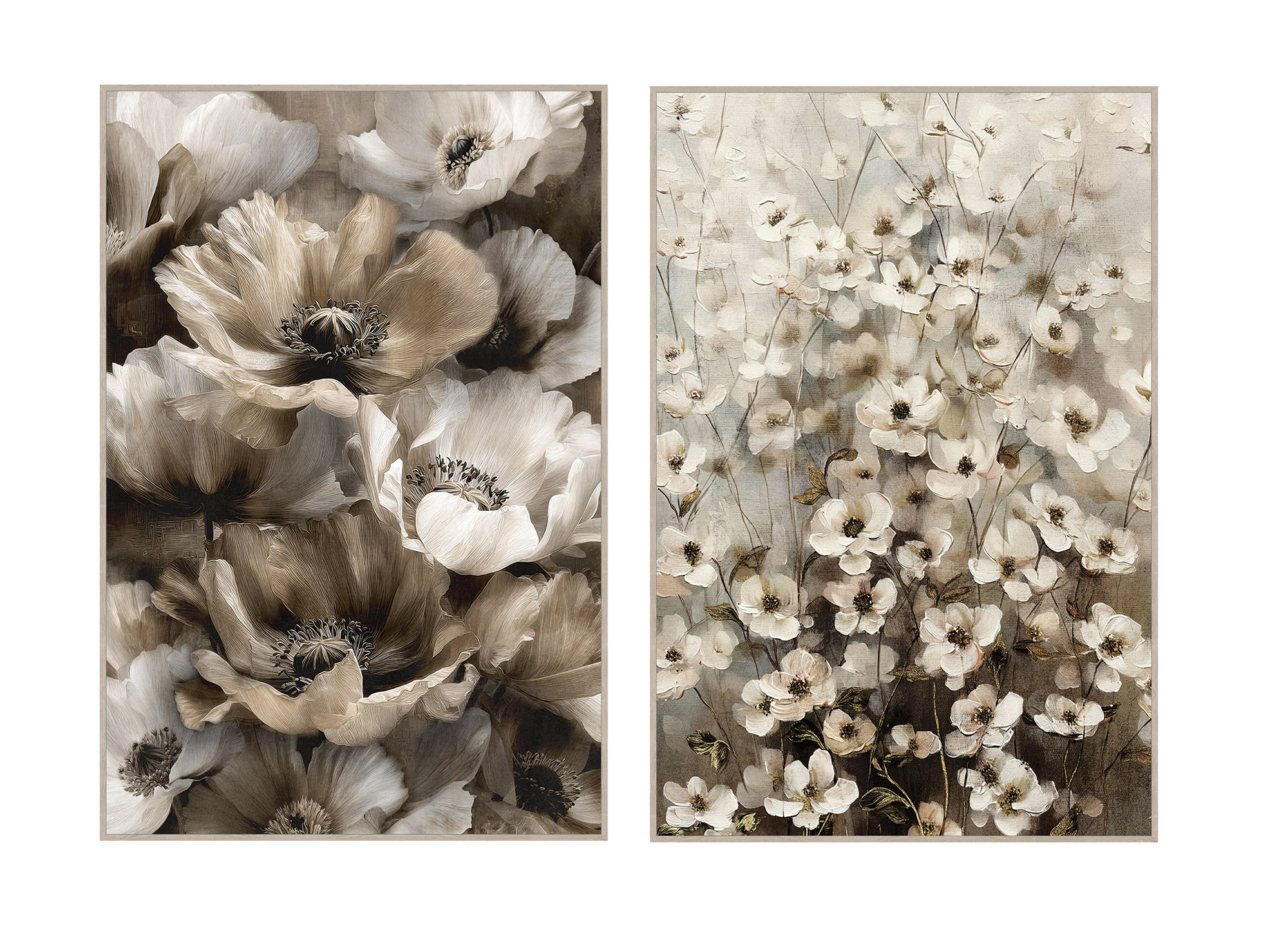 CUADRO LIENZO VELVET 83X4,5X123 FLORES
