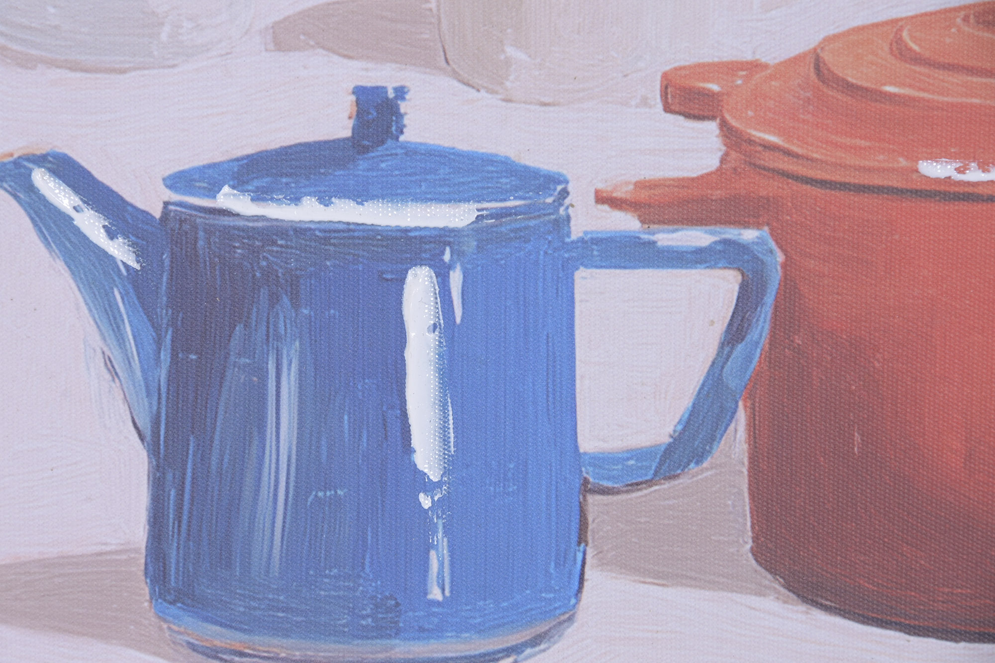 CUADRO LIENZO MDF 30X2X40 TAZAS CAFET.AZUL 3