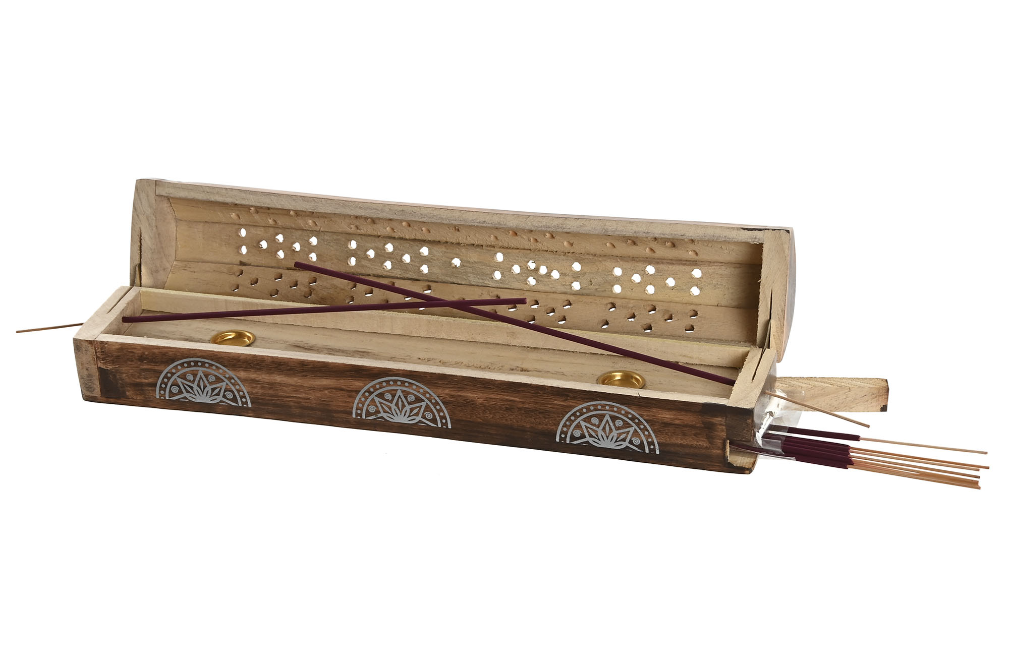 SOPORTE INCIENSO SET 10 MANGO 31X6X6,5 MANDALA 6