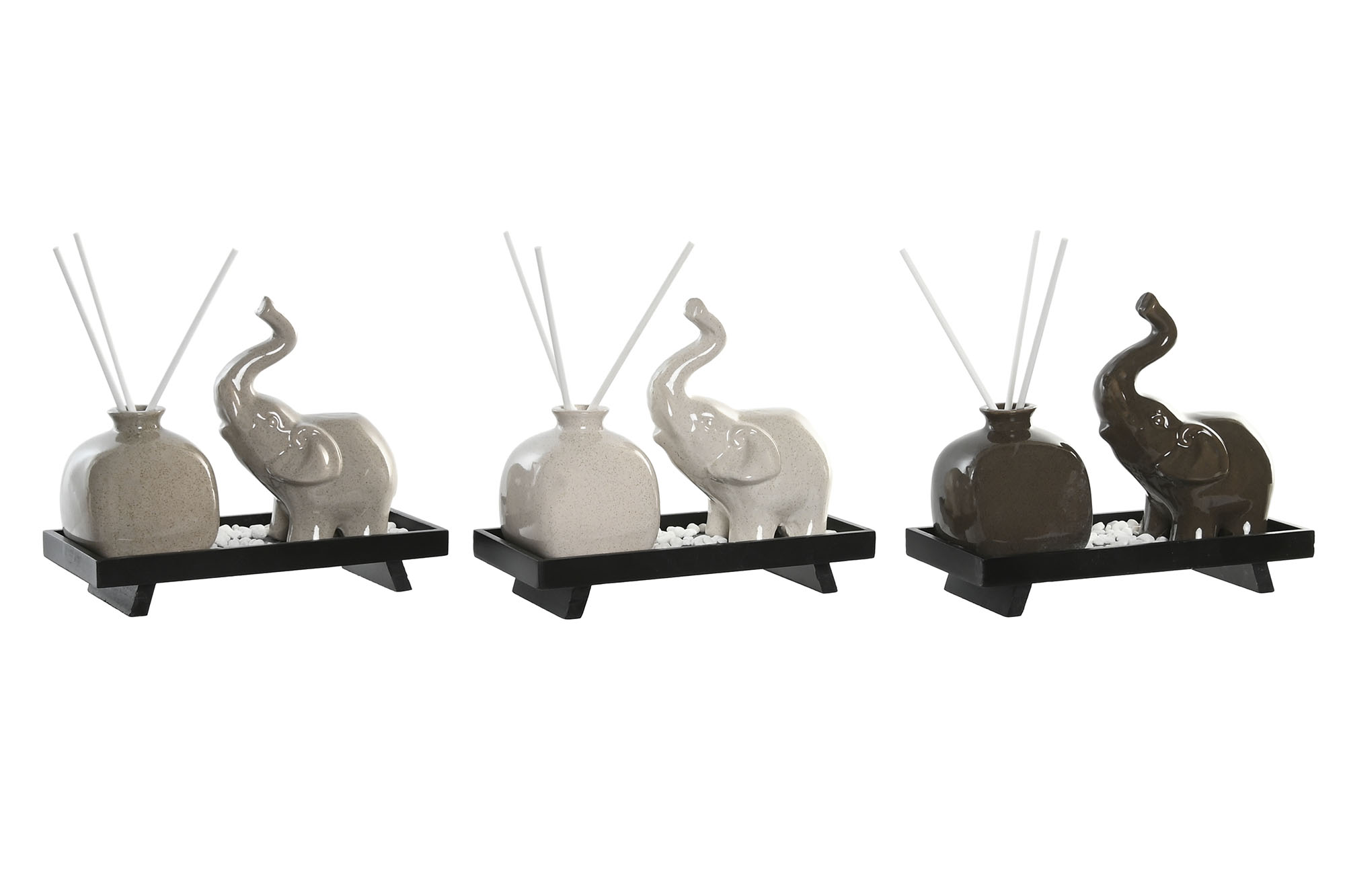 AMBIENTADOR MIKADO SET 2 CERAMICA 20X9X16 ELEFANTE