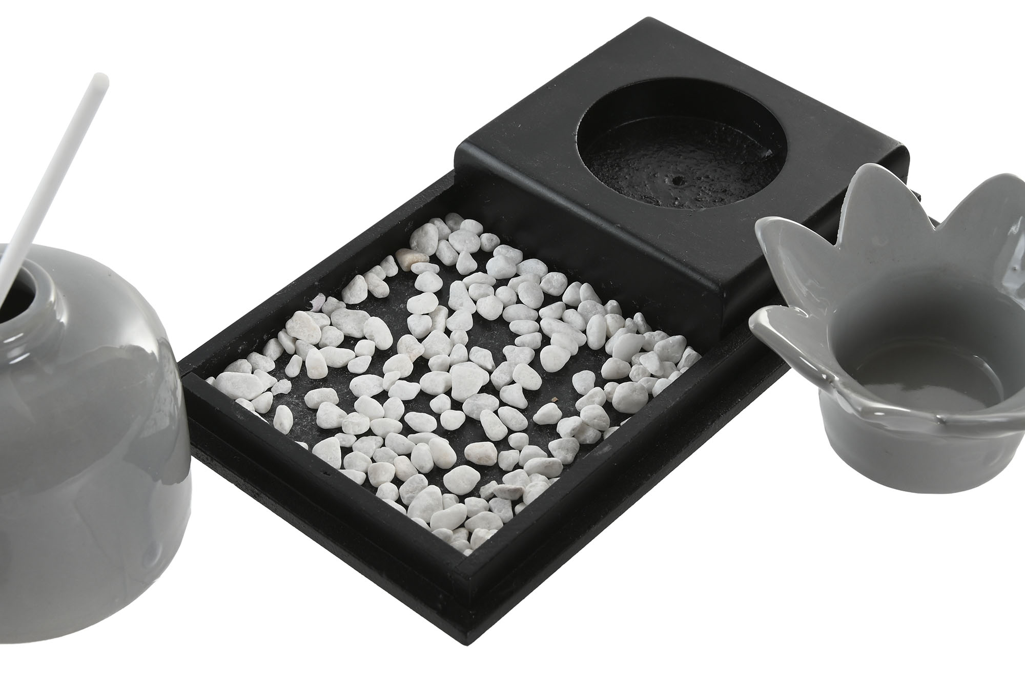 AMBIENTADOR MIKADO SET 2 CERAMICA 19X11X8 FLOR NEG 2