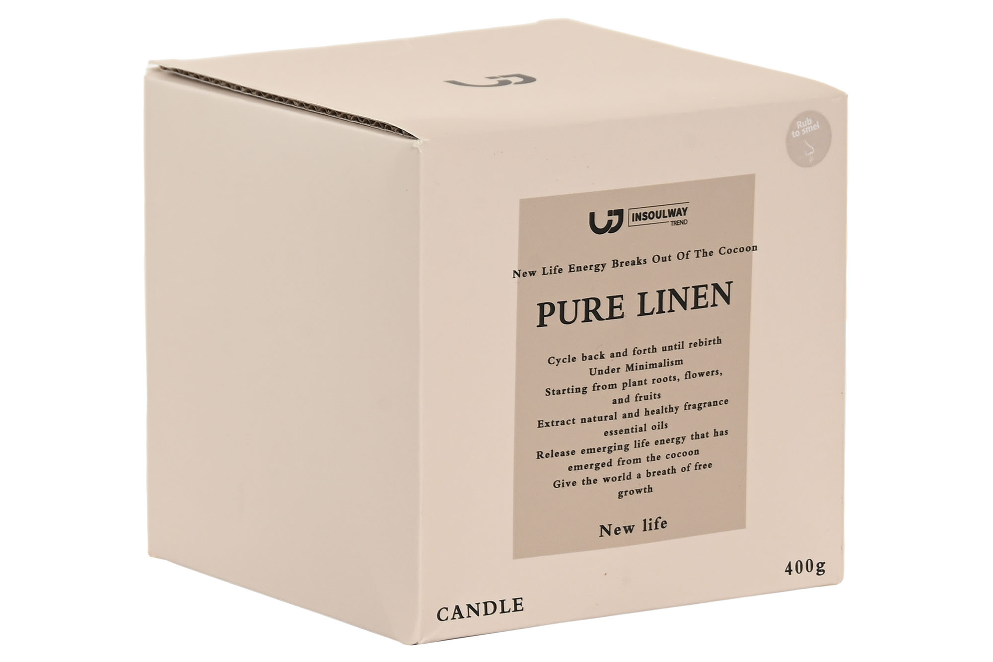 VELA CERA PARAFINA 11X11X11 400 GR. AROMA LINO 2