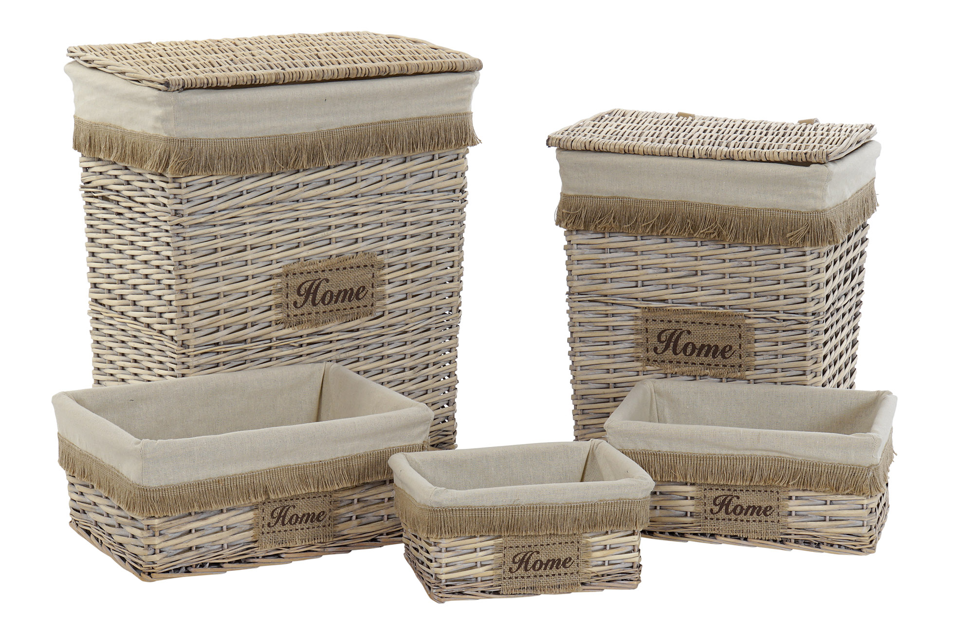 CESTA ALGODON POLIESTER 35X26X16CM HOME