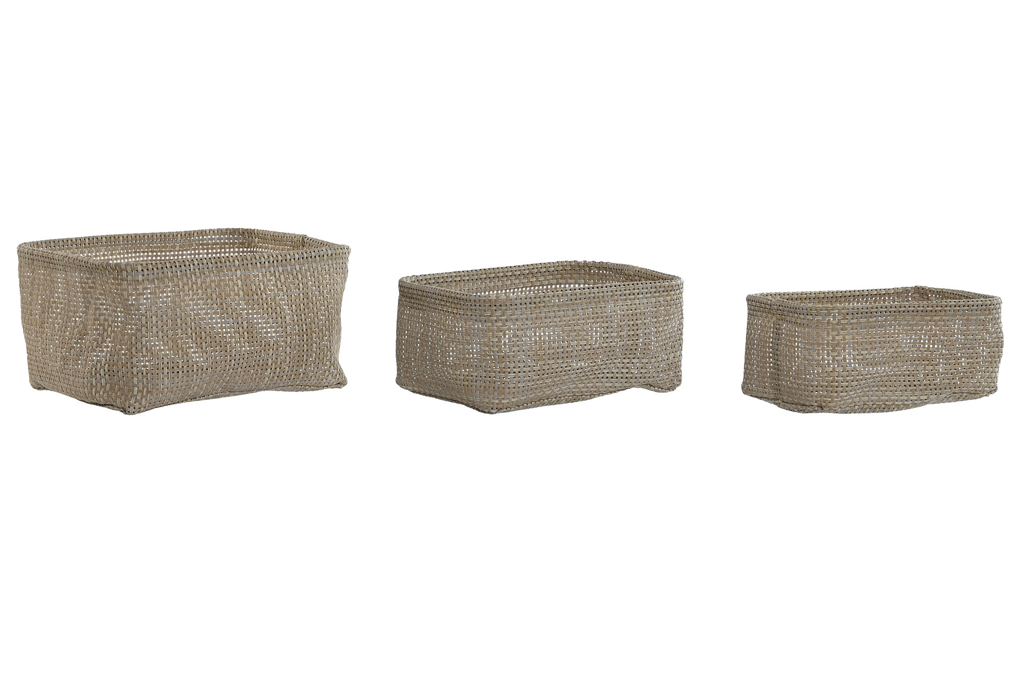 CESTA SET 3 TEXTILENE 23X18X12 BEIGE