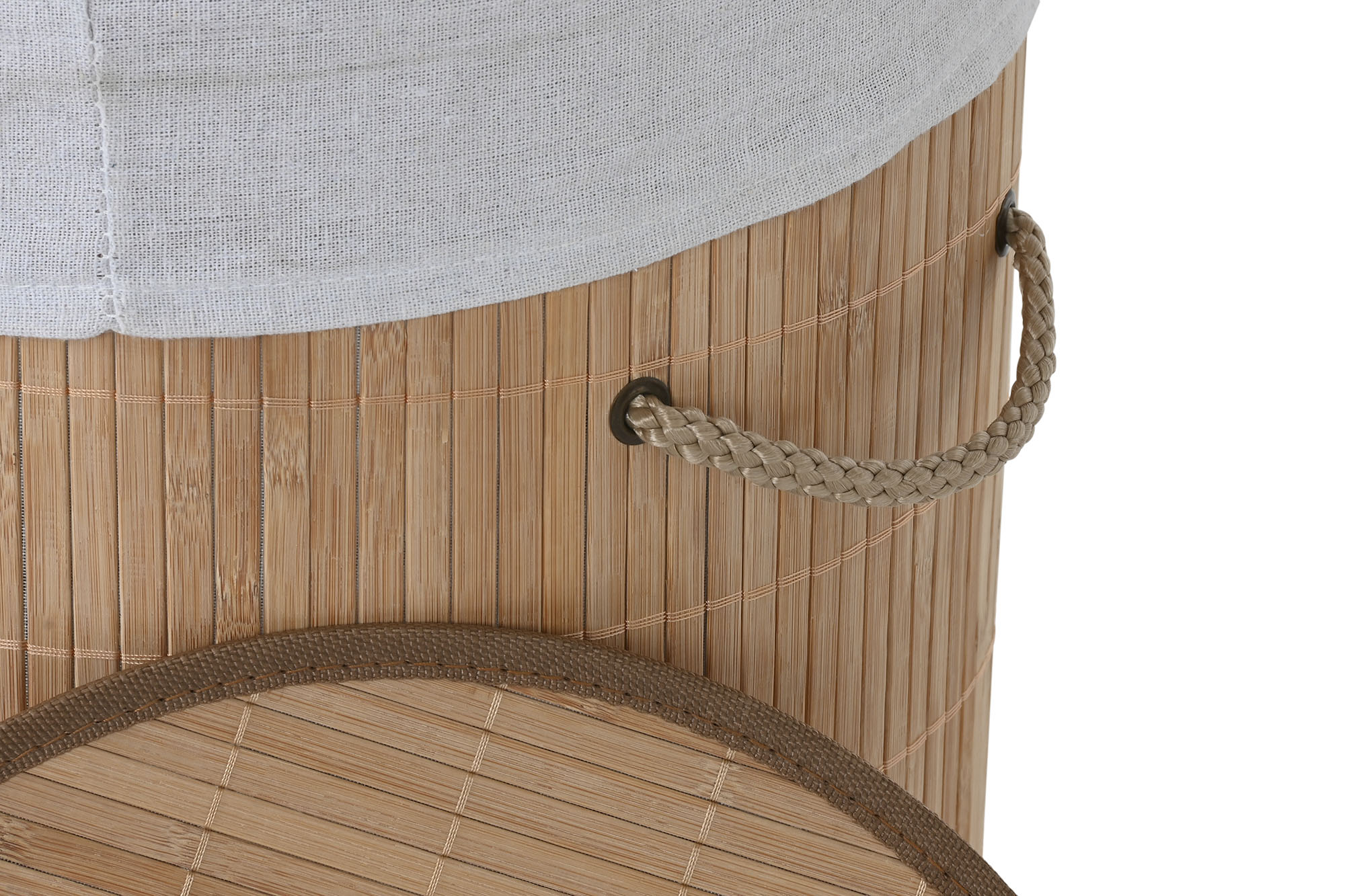 CESTA ROPA BAMBU POLIESTER 35X35X50 45L NATURAL 3
