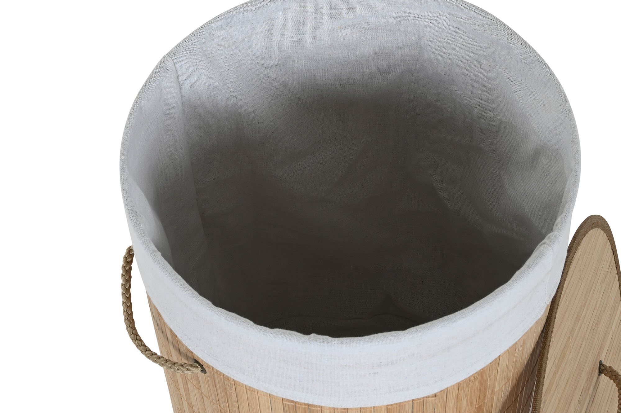 CESTA ROPA BAMBU POLIESTER 35X35X50 45L NATURAL 4