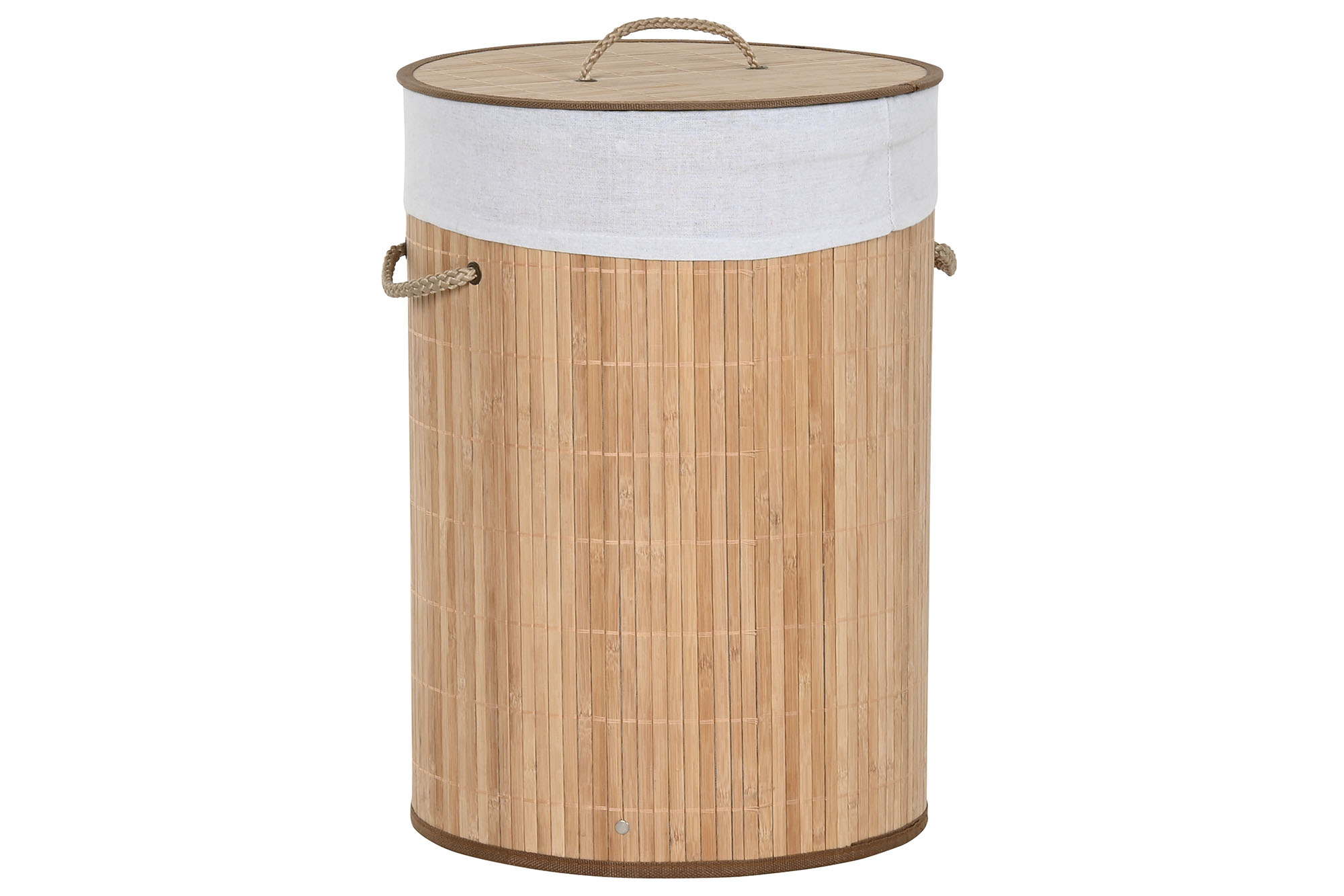 CESTA ROPA BAMBU POLIESTER 35X35X50 45L NATURAL