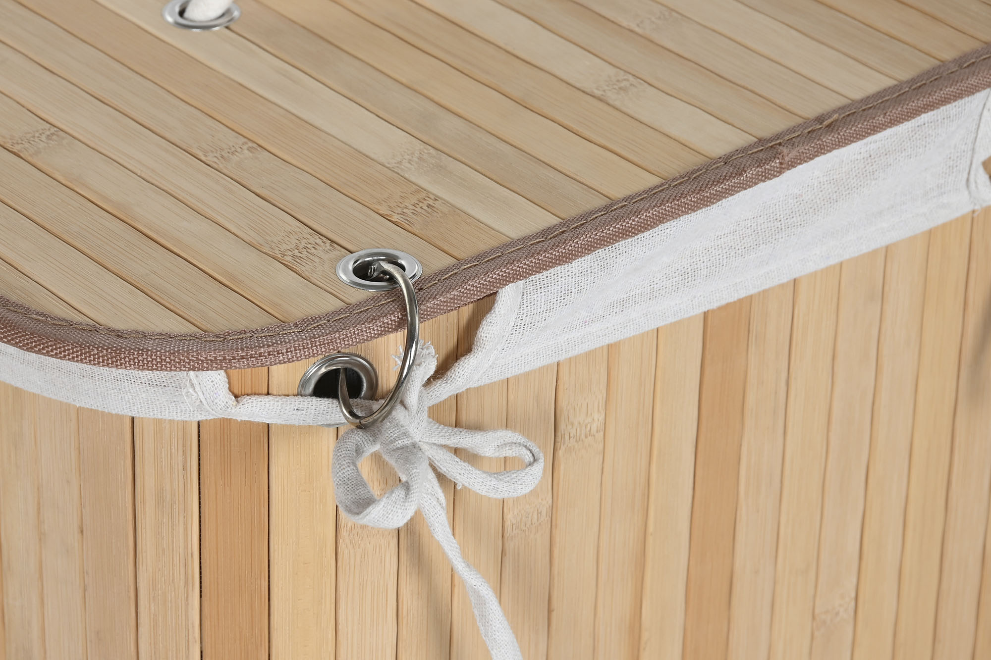 CESTA ROPA BAMBU POLIESTER 40X30X60 70L NATURAL 3