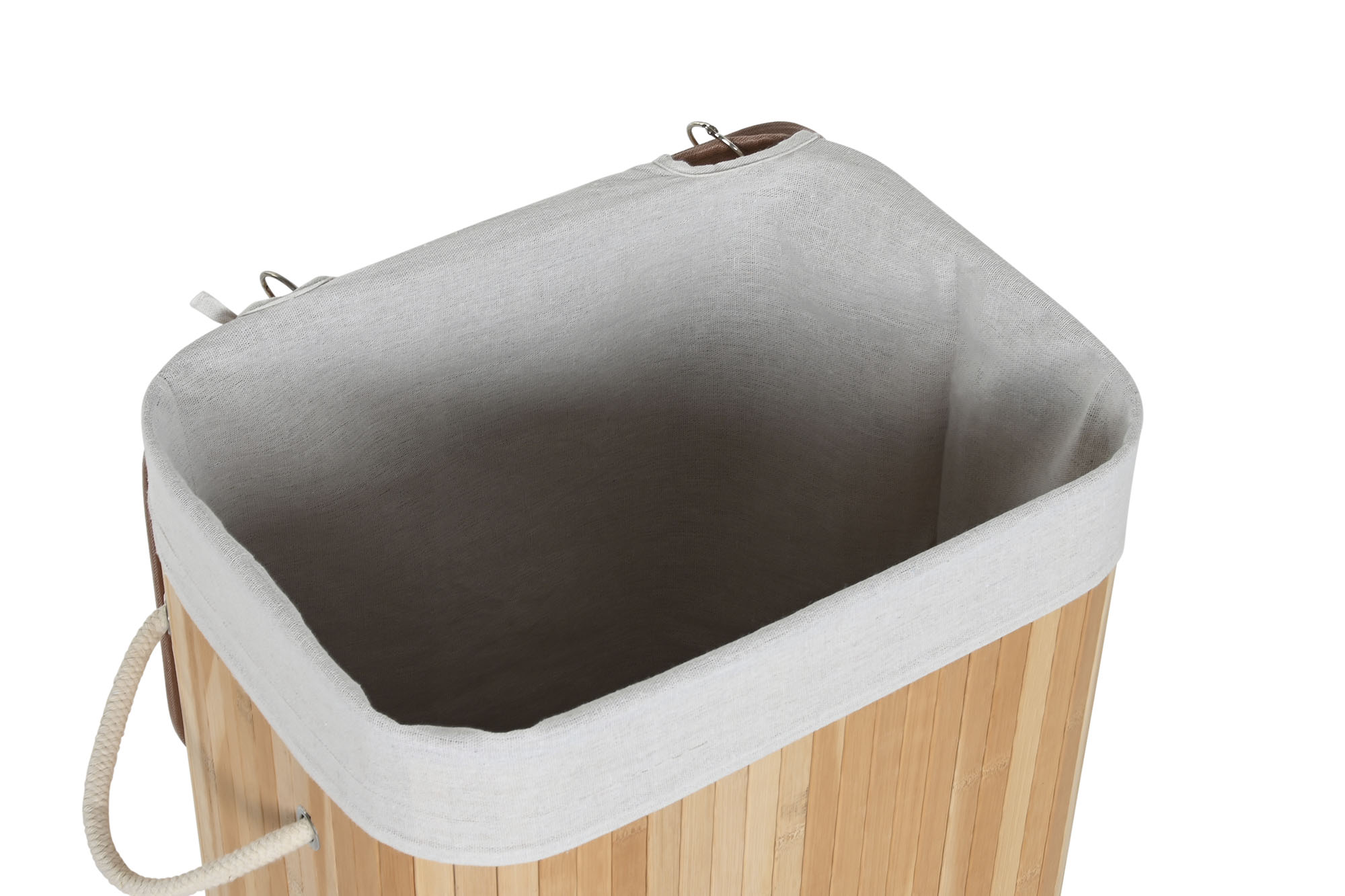 CESTA ROPA BAMBU POLIESTER 40X30X60 70L NATURAL 4