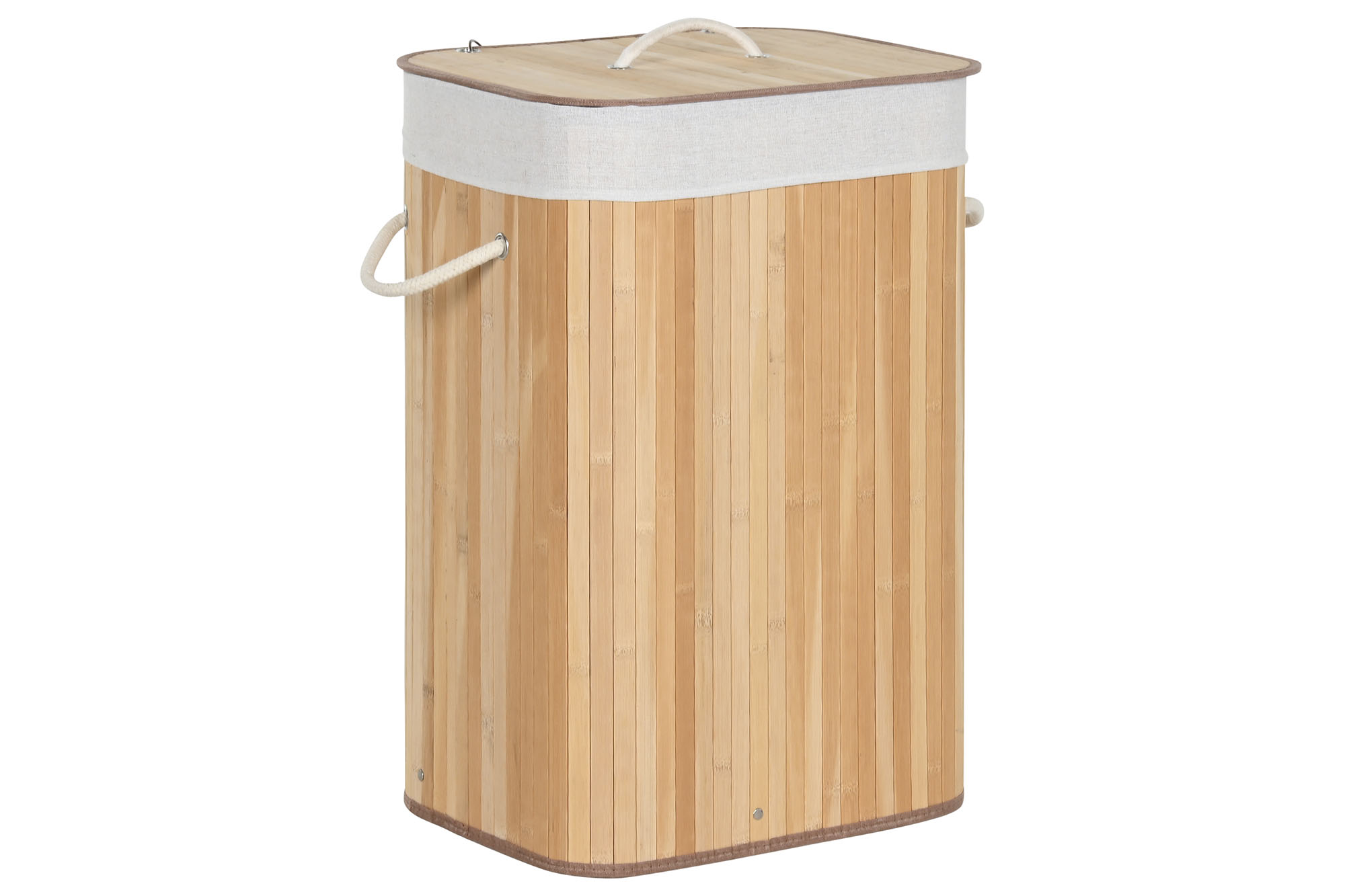 CESTA ROPA BAMBU POLIESTER 40X30X60 70L NATURAL