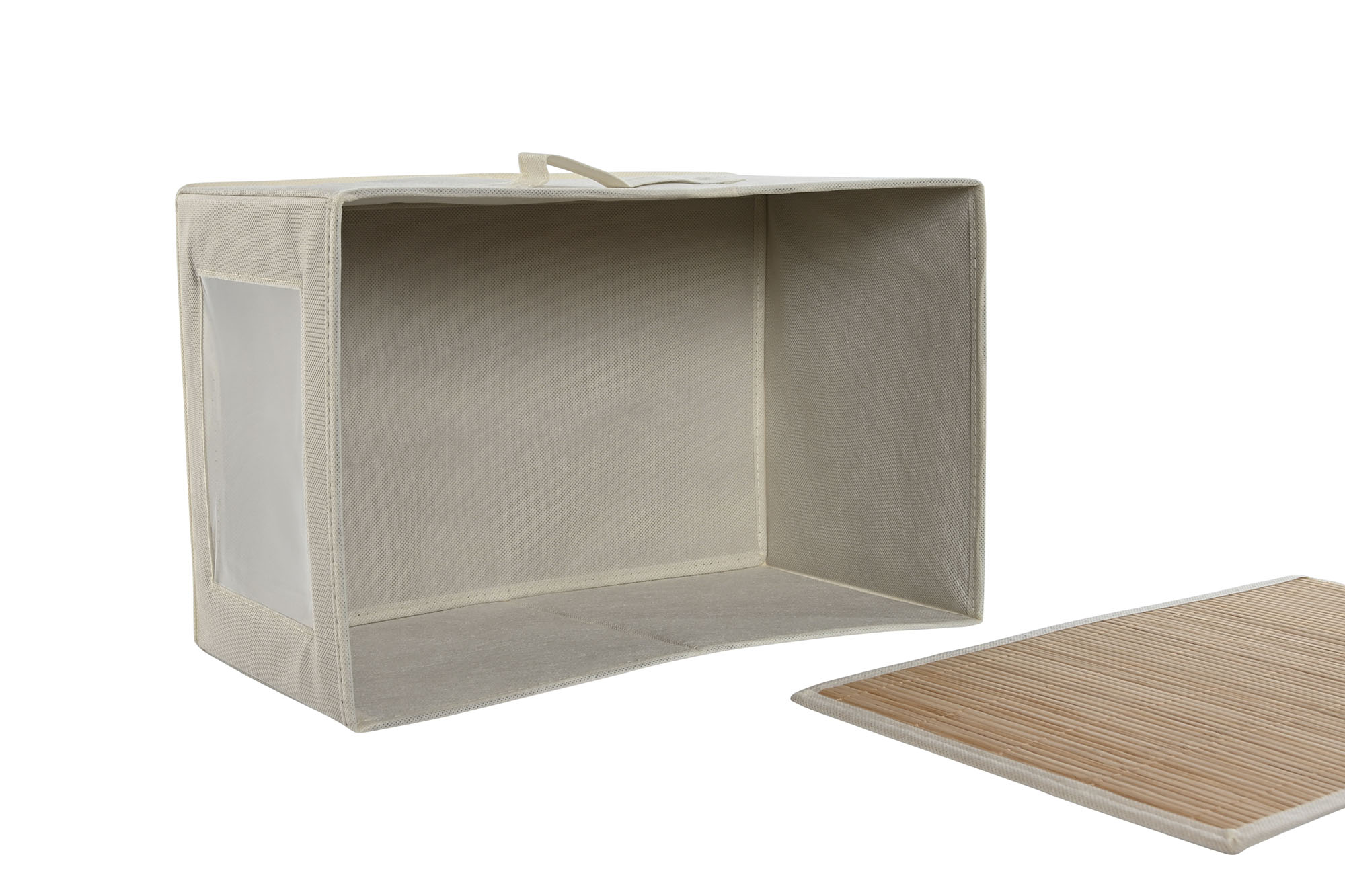 CAJA BAMBU TELA 25X38X21 NATURAL 2