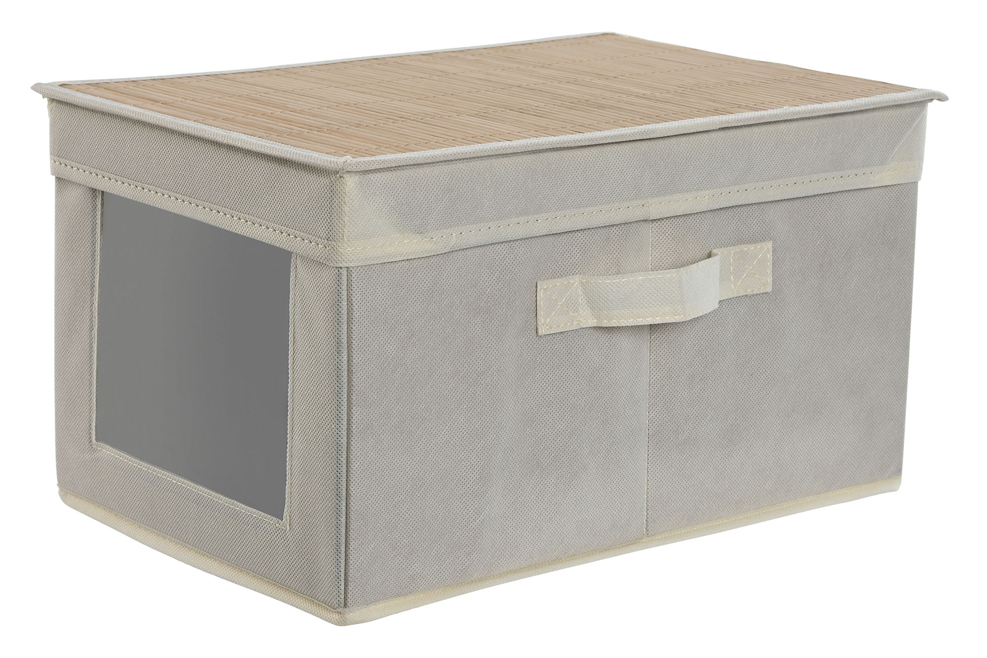CAJA BAMBU TELA 25X38X21 NATURAL
