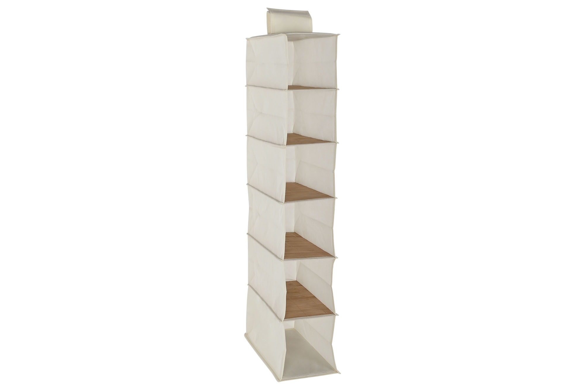 ORGANIZADOR BAMBU TELA 15X30X84 COLGANTE NATURAL