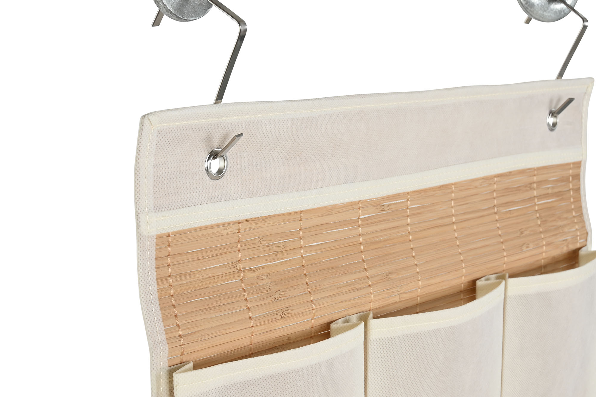 ORGANIZADOR BAMBU TELA 45X2X81 COLGANTE NATURAL 2