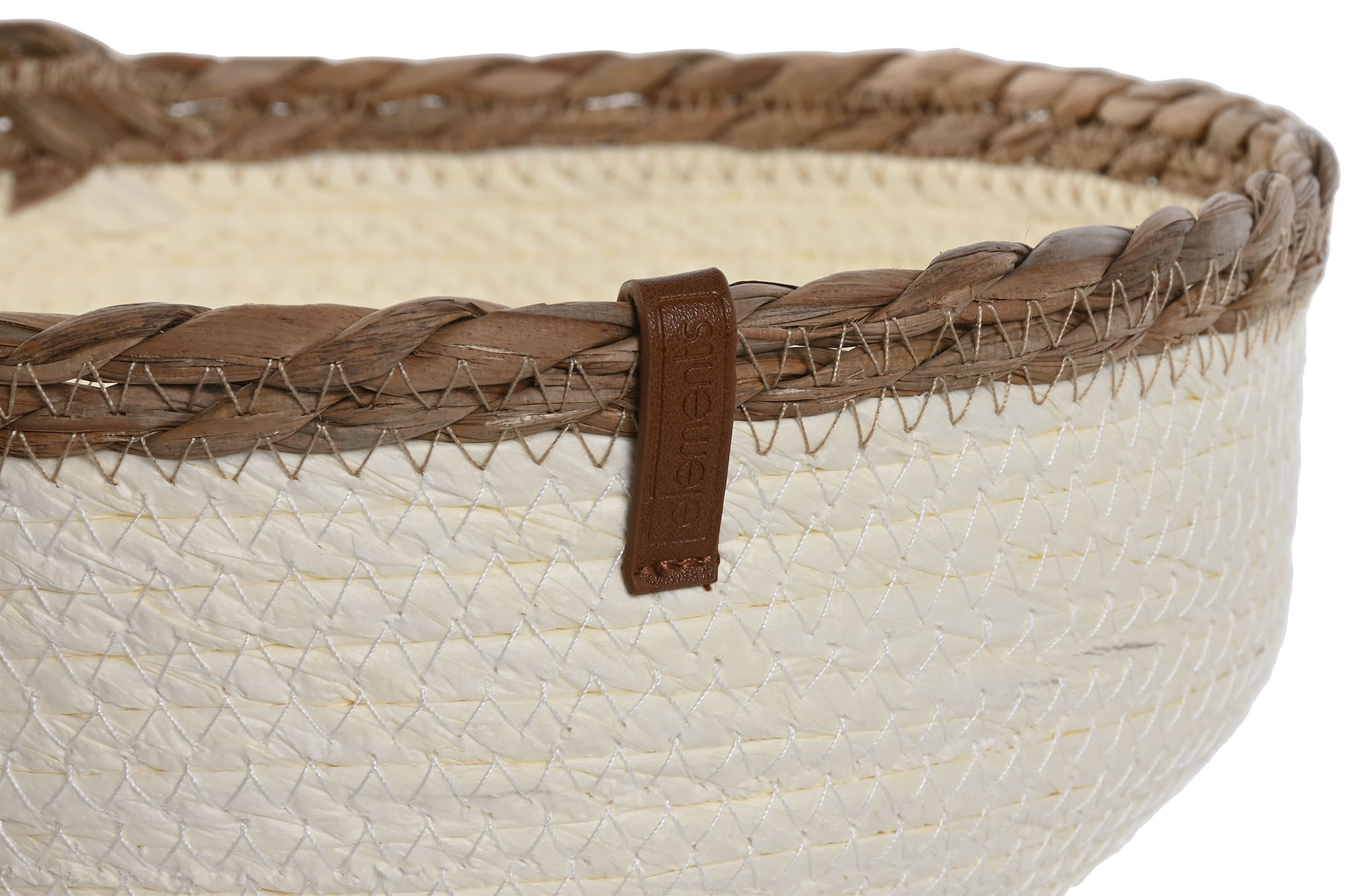 CESTA FIBRA PU 26X26X11 CREMA 2