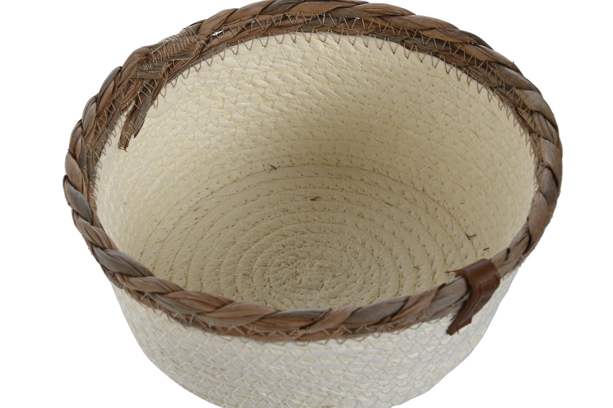 CESTA FIBRA PU 20X20X8CM CREMA 3