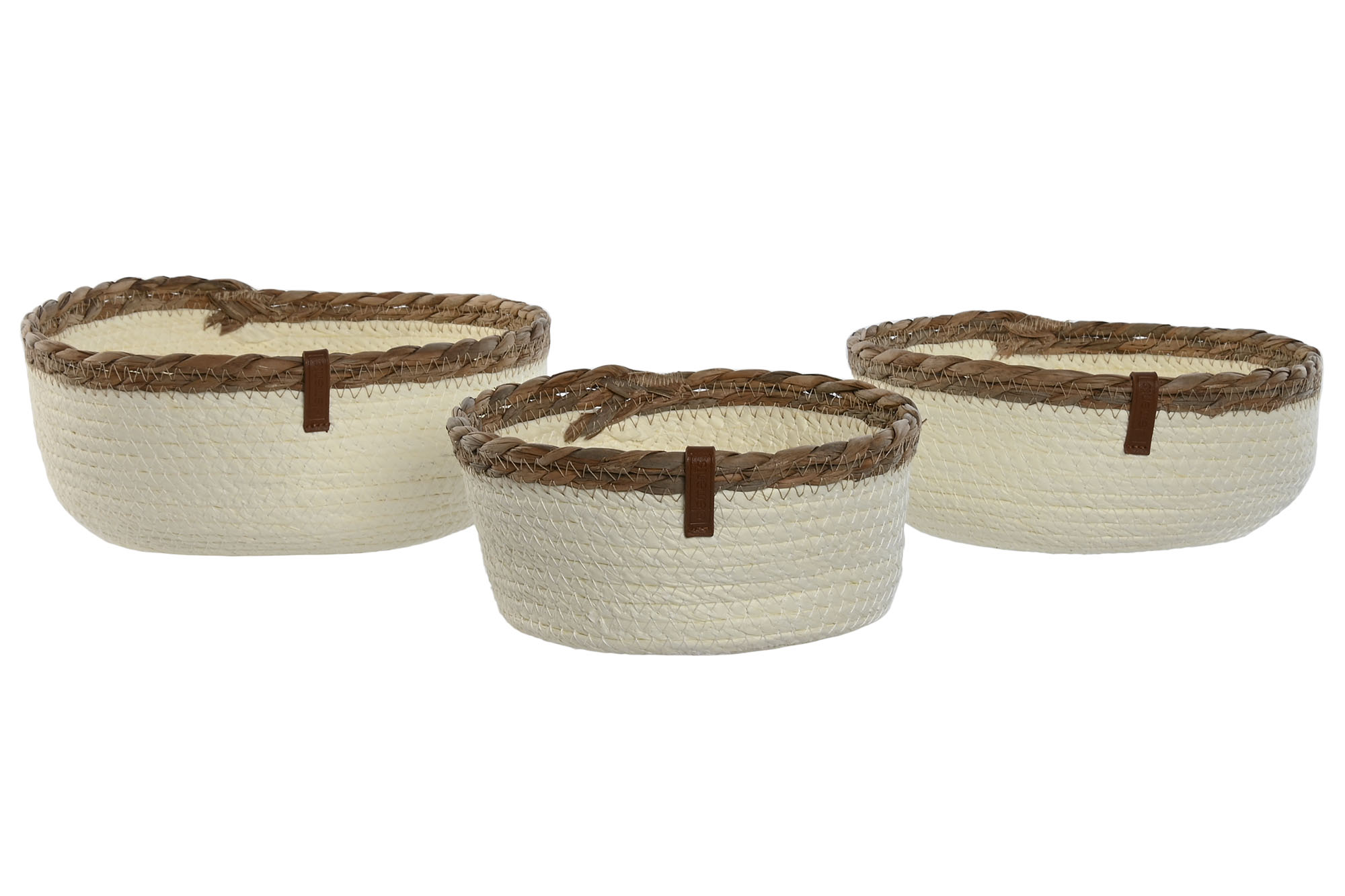 CESTA FIBRA PU 20X20X8CM CREMA 4