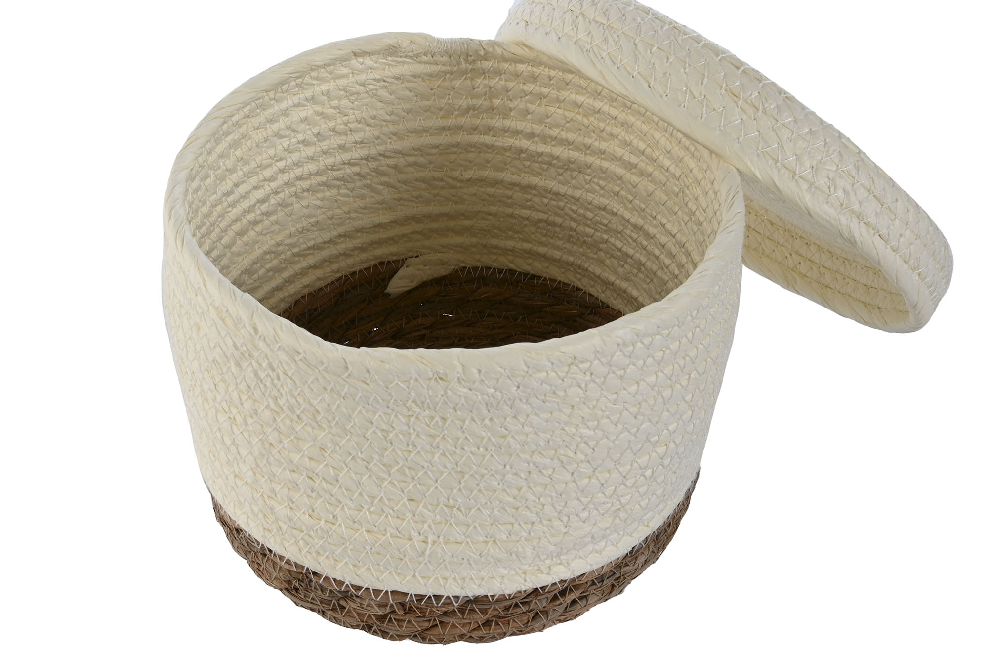 CESTA FIBRA PU 20X15X20CM CREMA 4