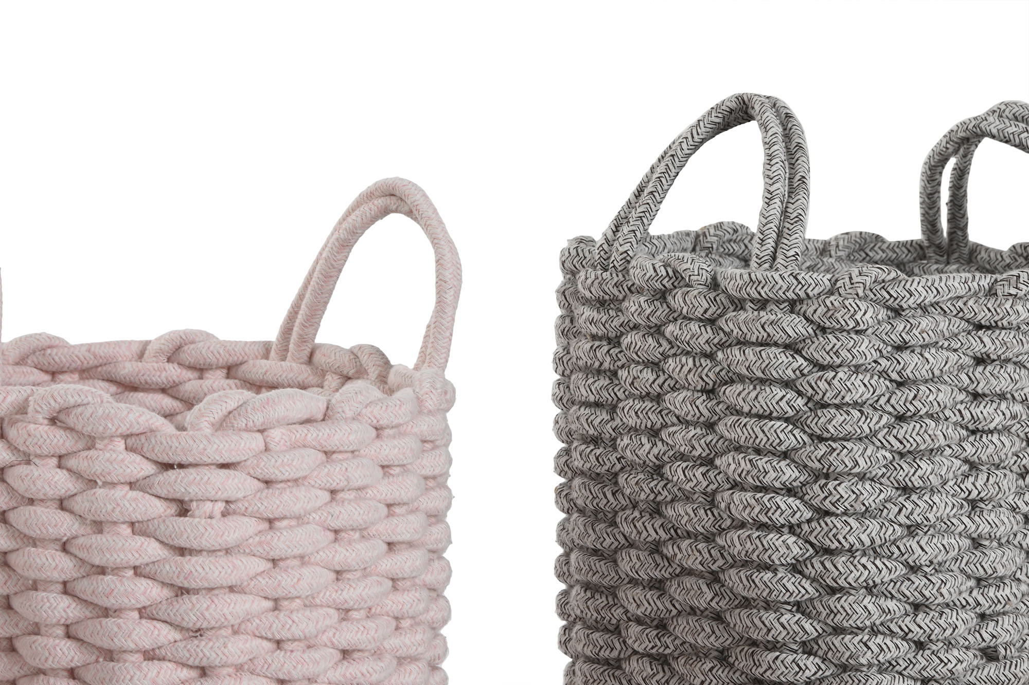 CESTA CUERDA 30X30X43CM GRIS 2