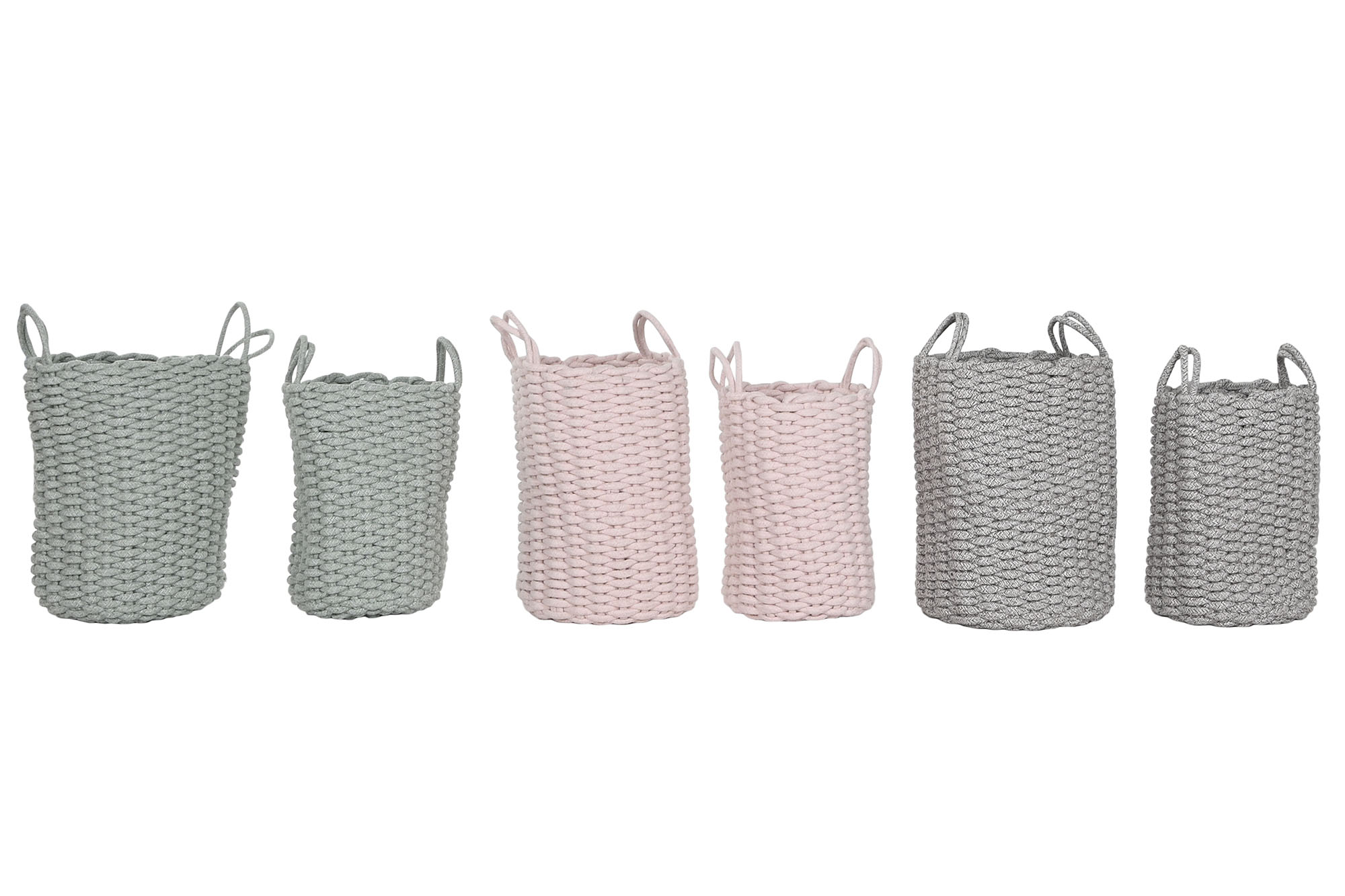 CESTA CUERDA 24X24X36CM GRIS