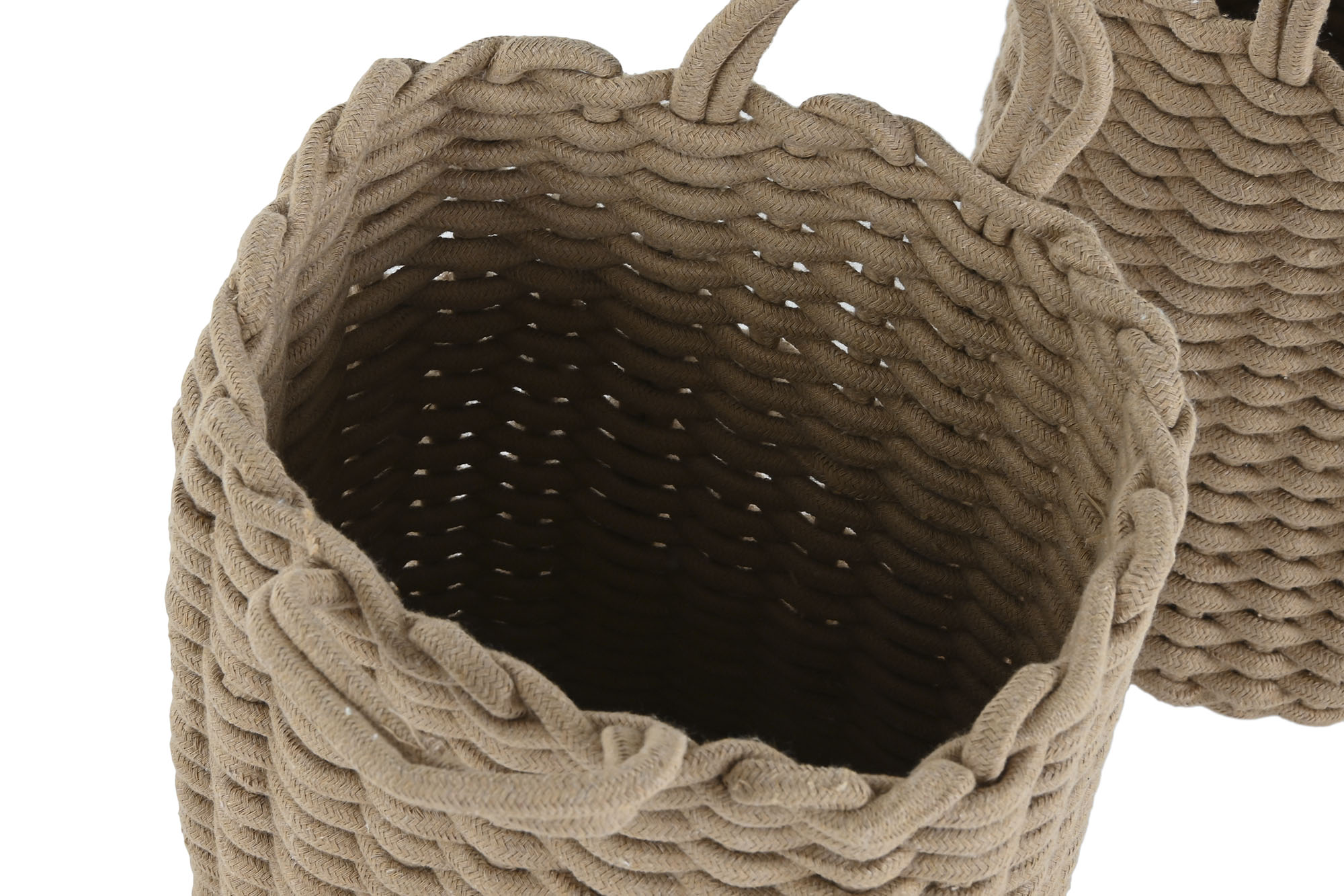 CESTA CUERDA 30X30X43CM BLANCA 3