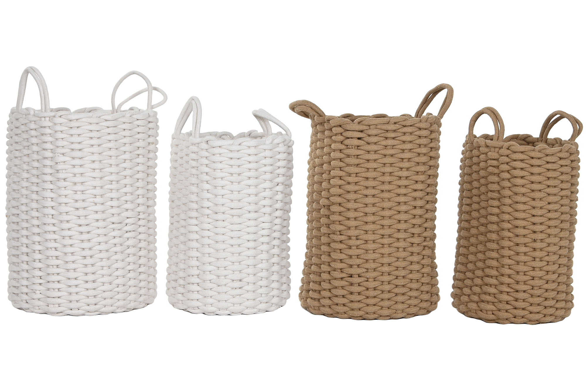 CESTA CUERDA 30X30X43CM BLANCA