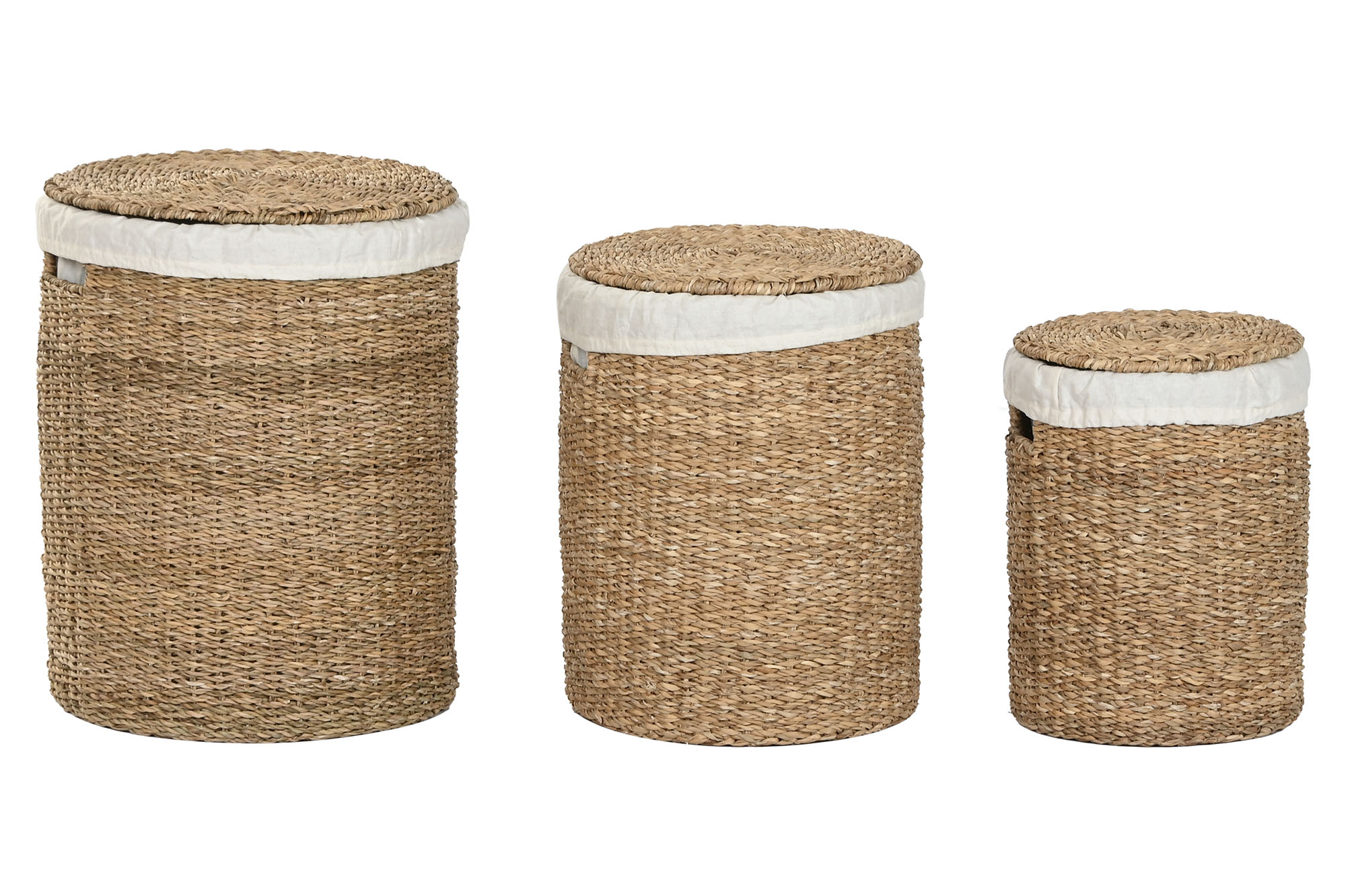 CESTA SEAGRASS ALGODON 38X38X48 NATURAL