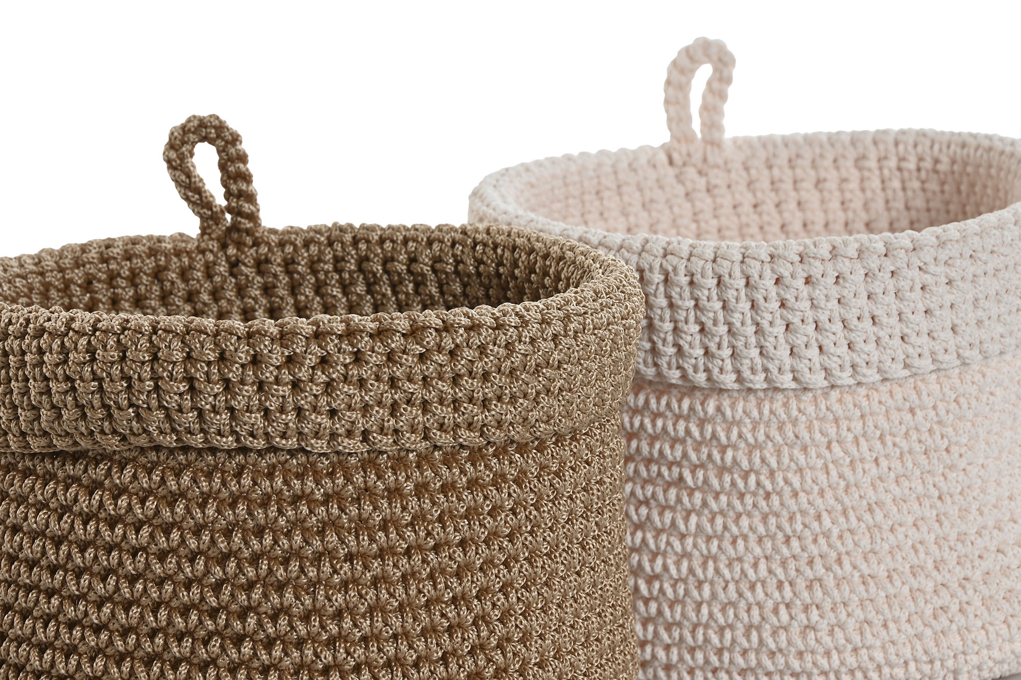 CESTA SET 3 PP 14X14X13 CROCHET BEIGE 2