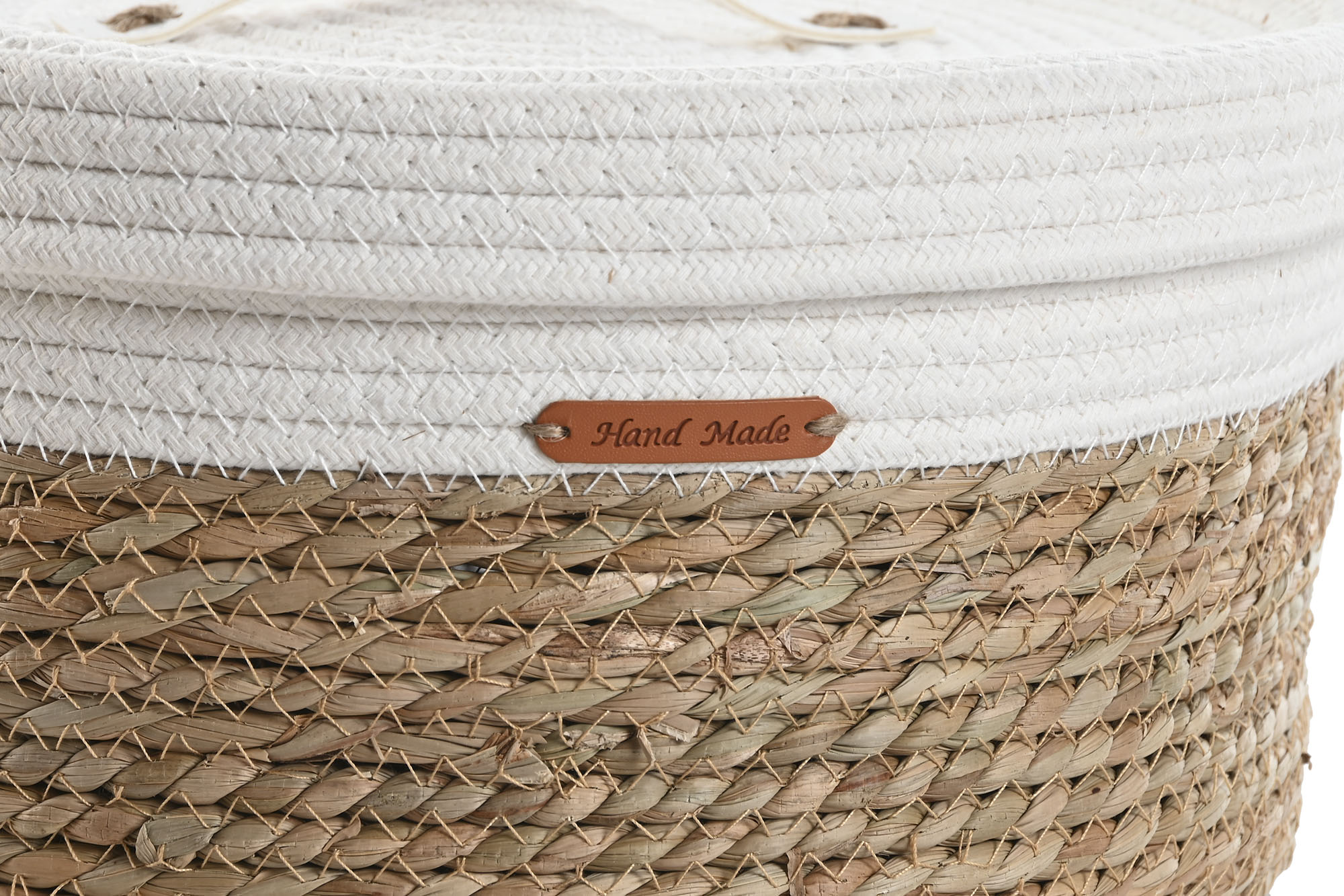 CESTA FIBRA ALGODON 22X22X12CM NATURAL 2