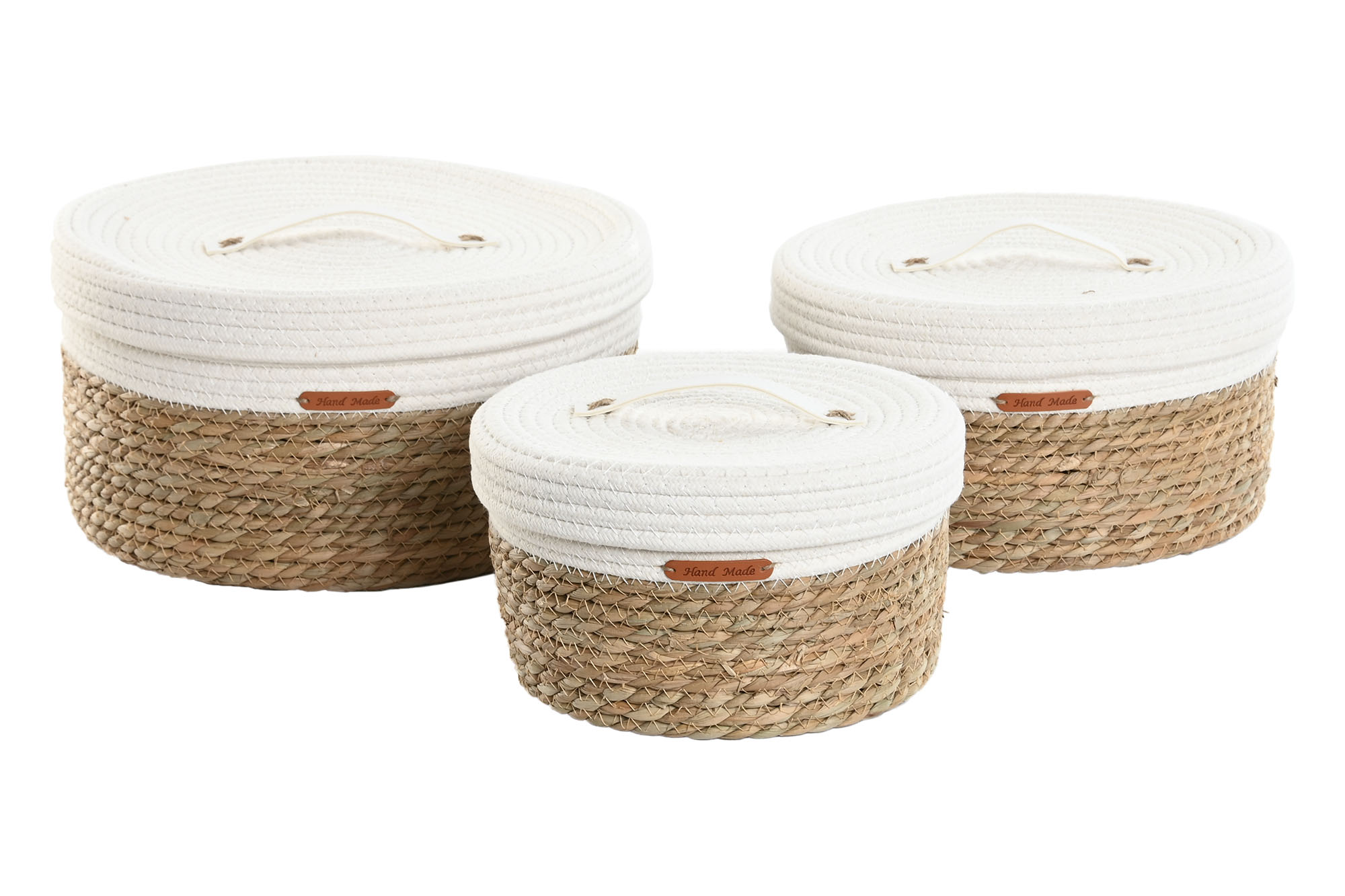 CESTA FIBRA ALGODON 32X32X16CM NATURAL 4