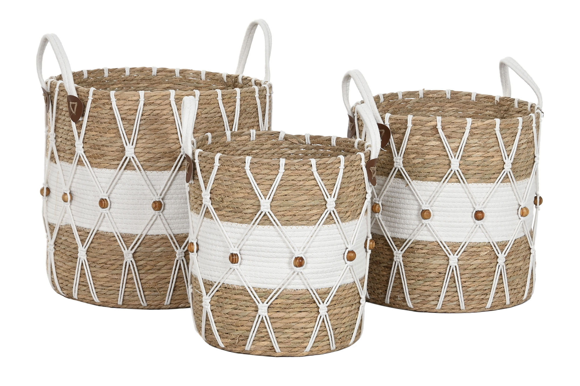 CESTA  FIBRA CUERDA 33X33X34  NATURAL 4