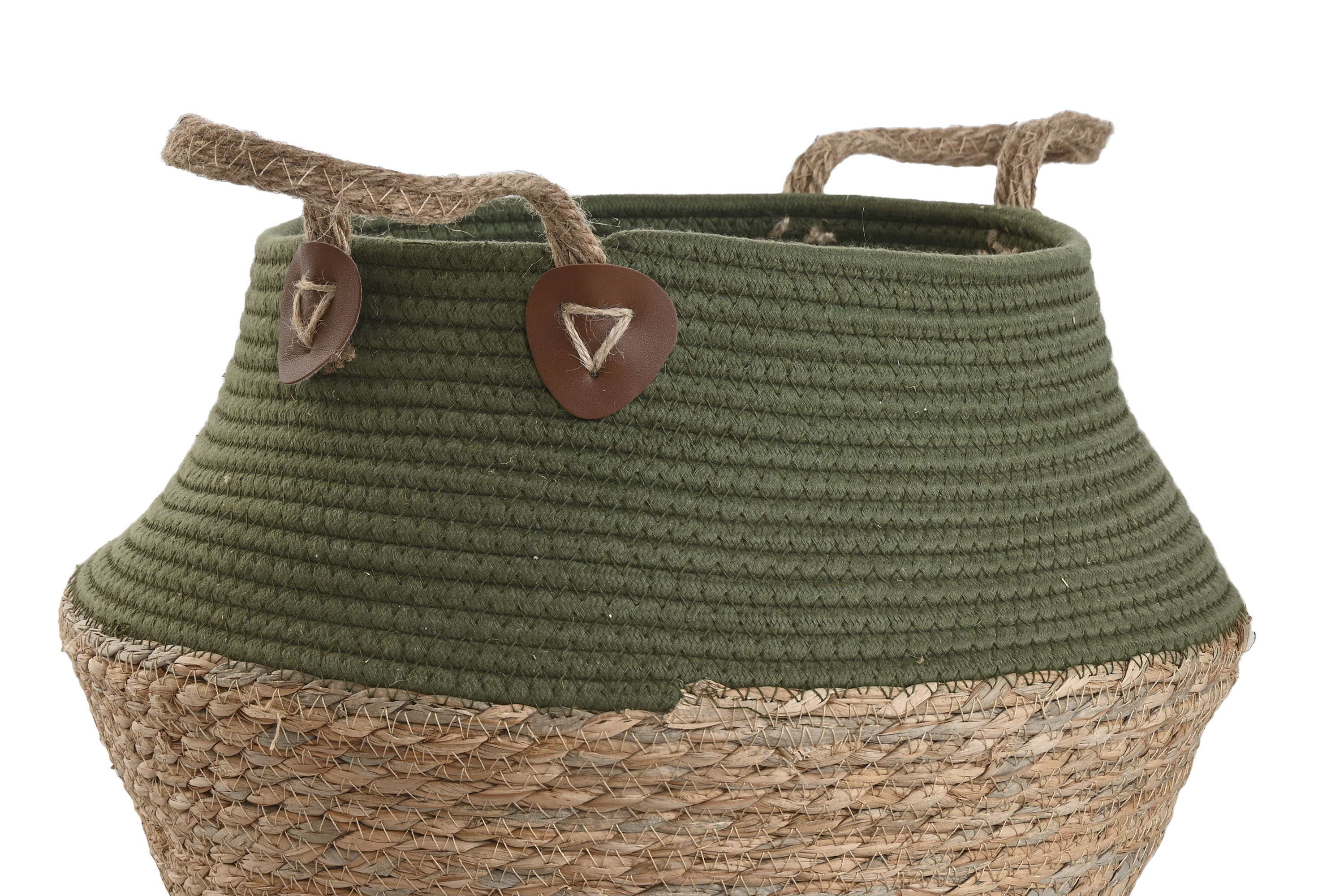 CESTA  FIBRA ALGODON 41X41X37 VERDE 2