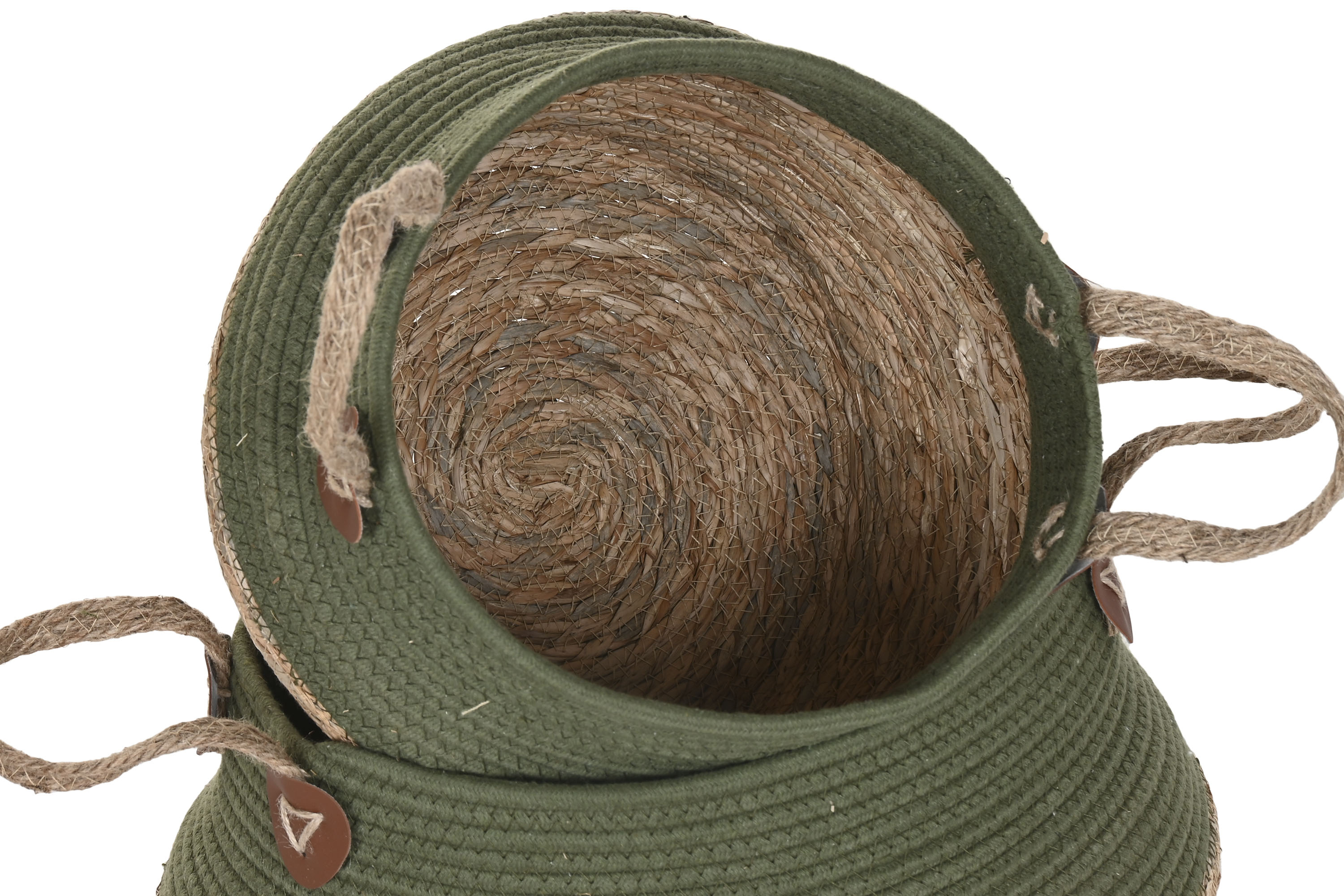 CESTA  FIBRA ALGODON 34X34X30 VERDE 3