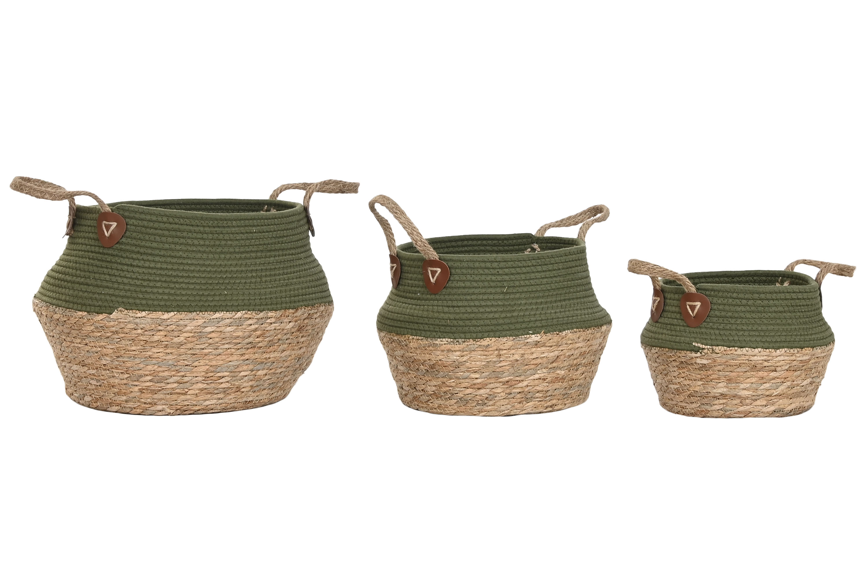 CESTA  FIBRA ALGODON 41X41X37 VERDE