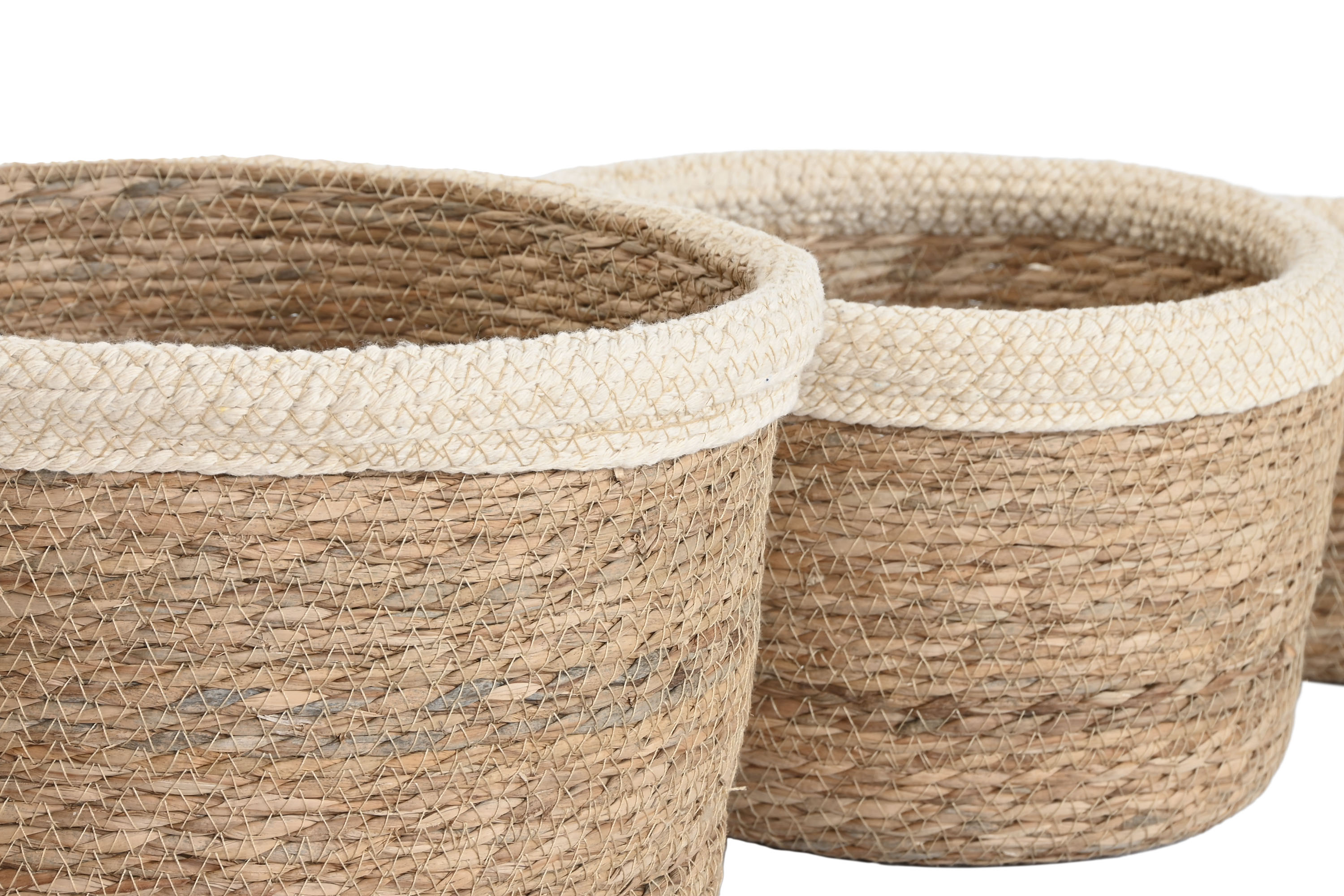 CESTA  FIBRA ALGODON 18X18X12 CREMA 2