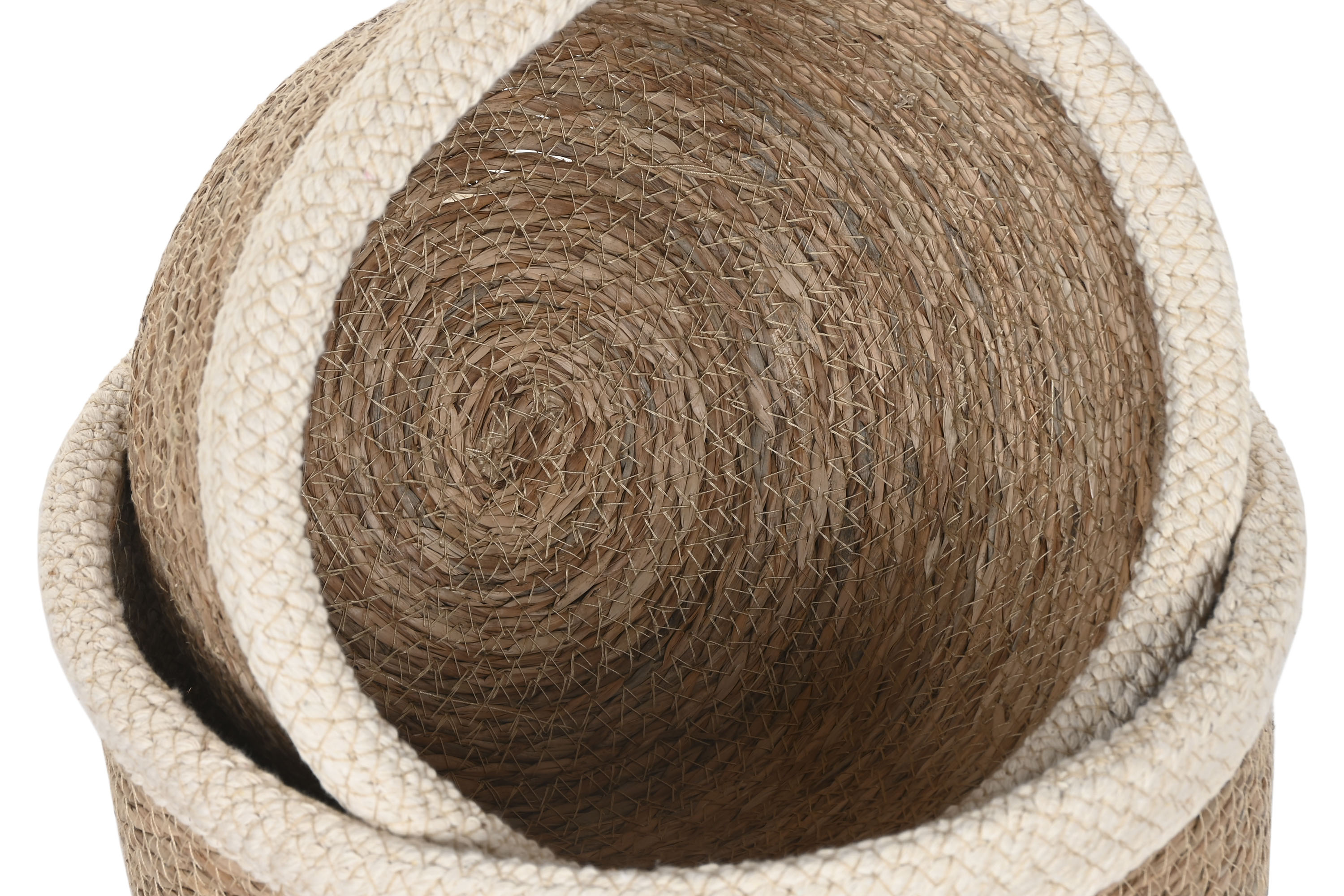 CESTA  FIBRA ALGODON 18X18X12 CREMA 3