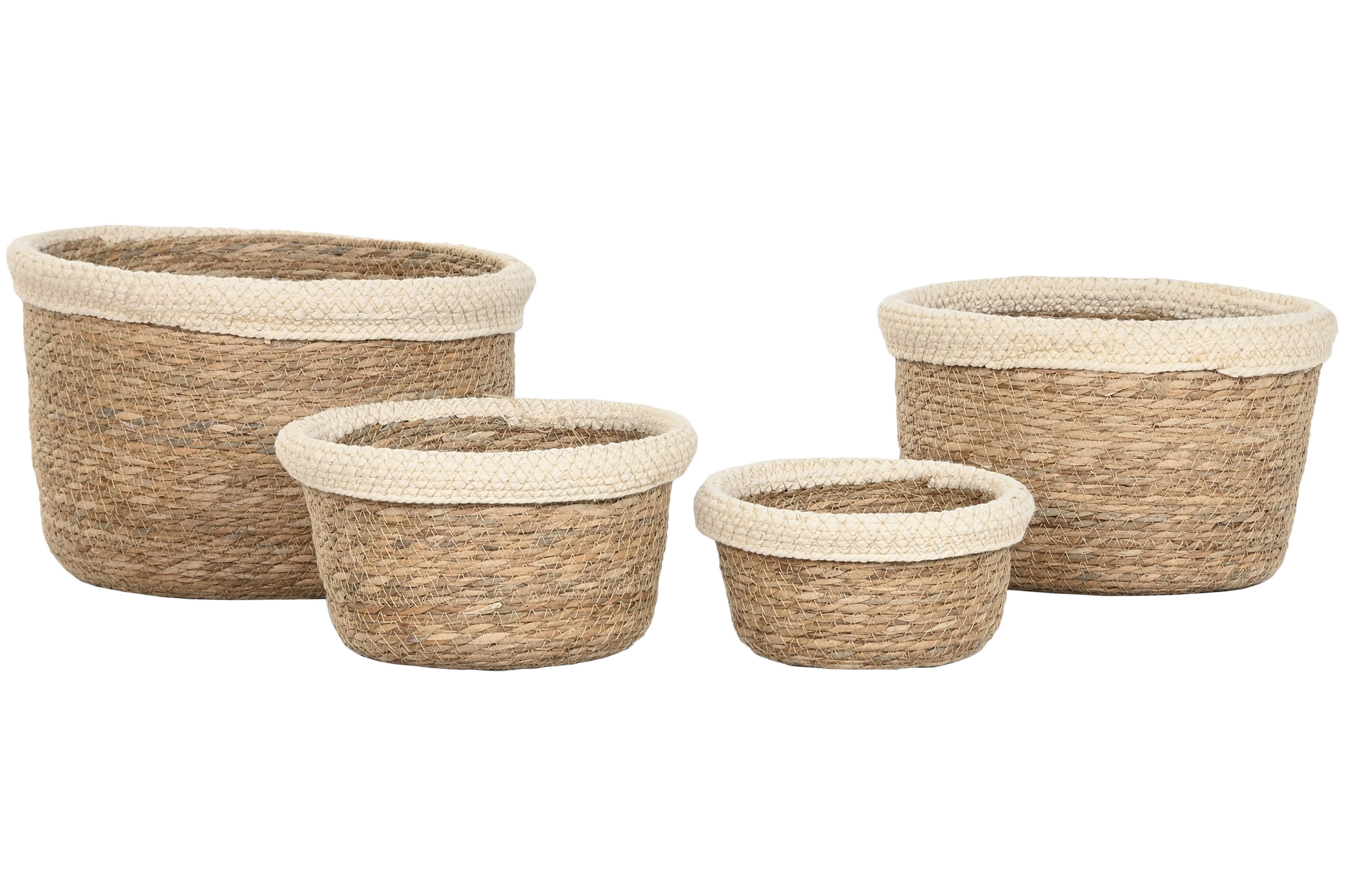 CESTA  FIBRA ALGODON 18X18X12 CREMA 4