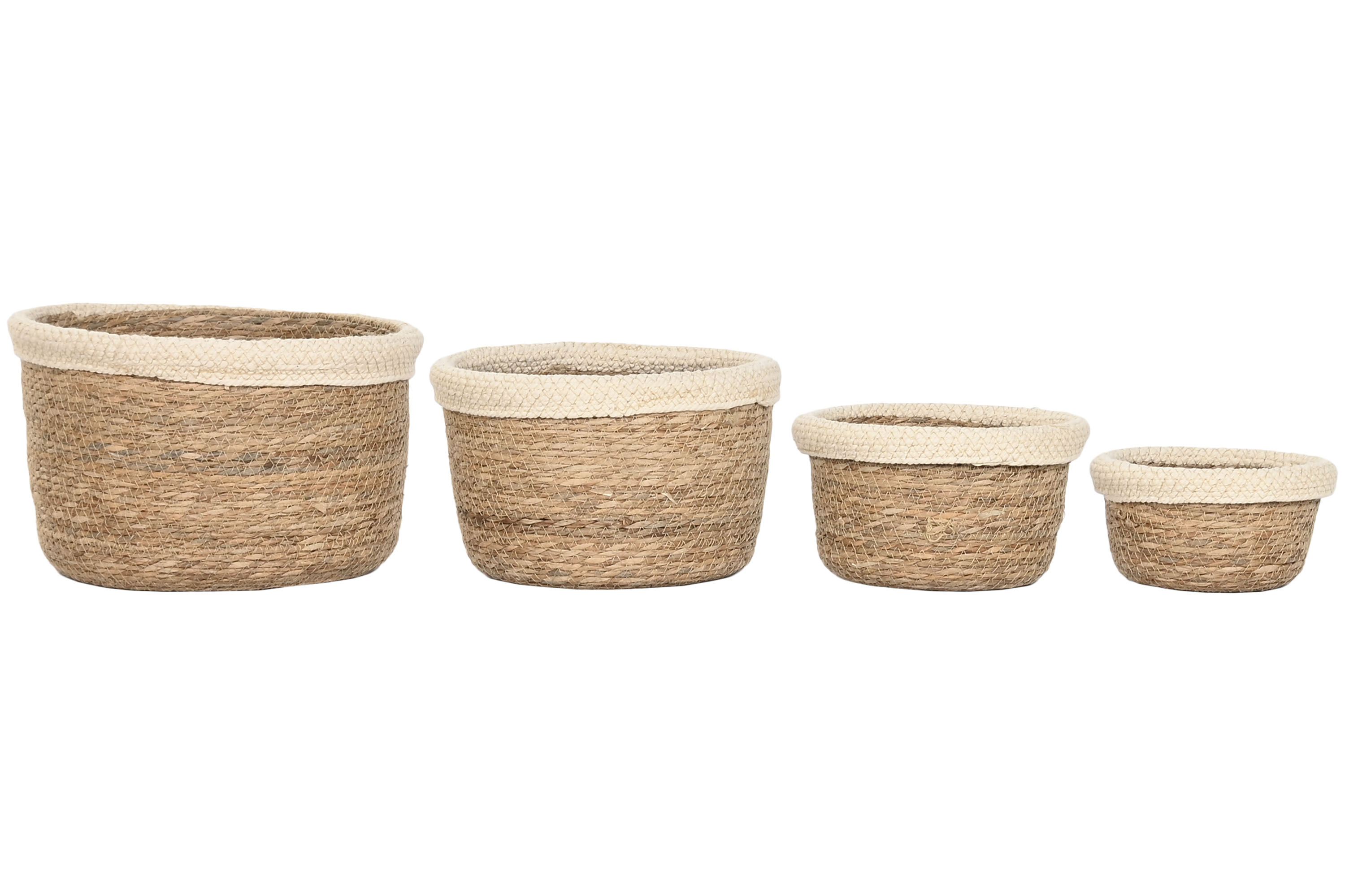 CESTA  FIBRA ALGODON 22X22X15 CREMA