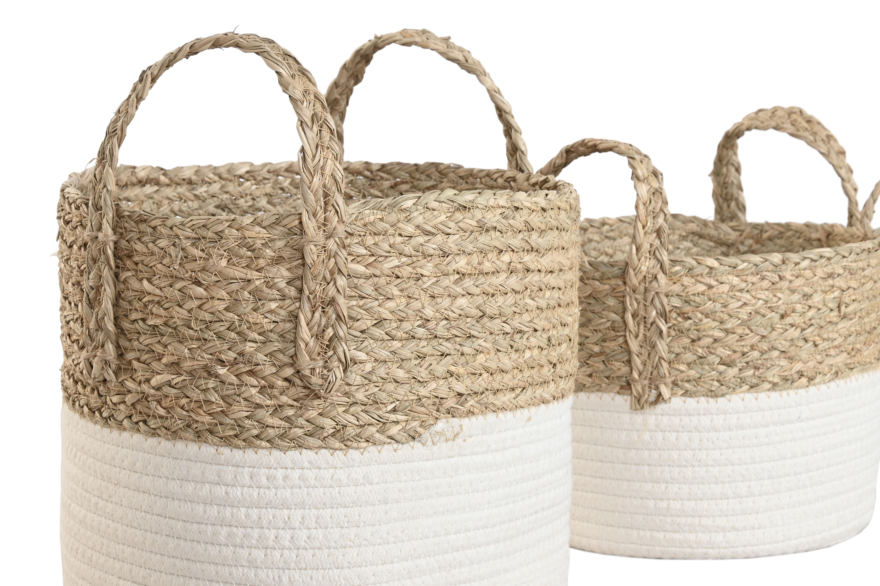 CESTA FIBRA ALGODON 28X28X32 BLANCO 2