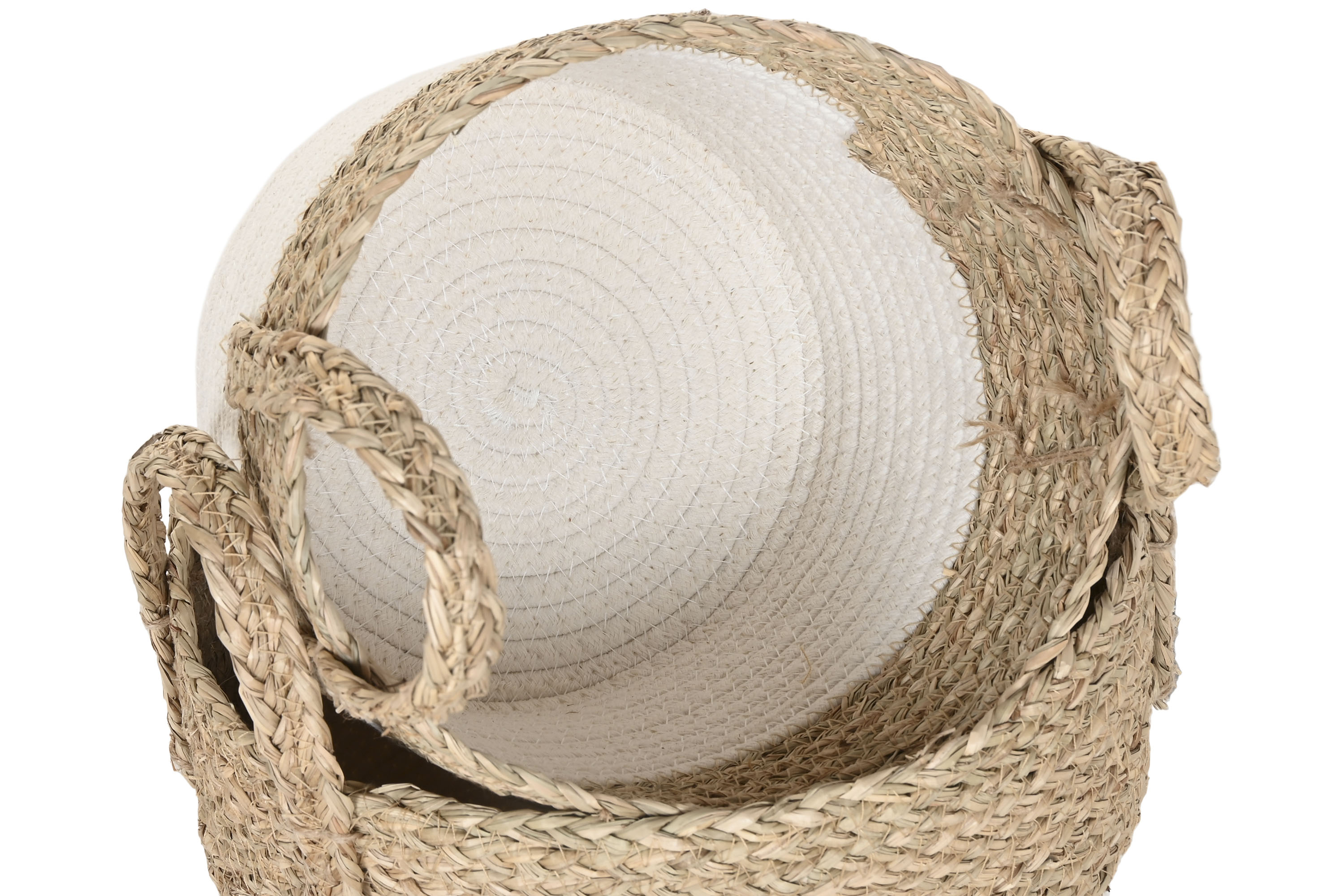 CESTA FIBRA ALGODON 23X23X23 BLANCA 3