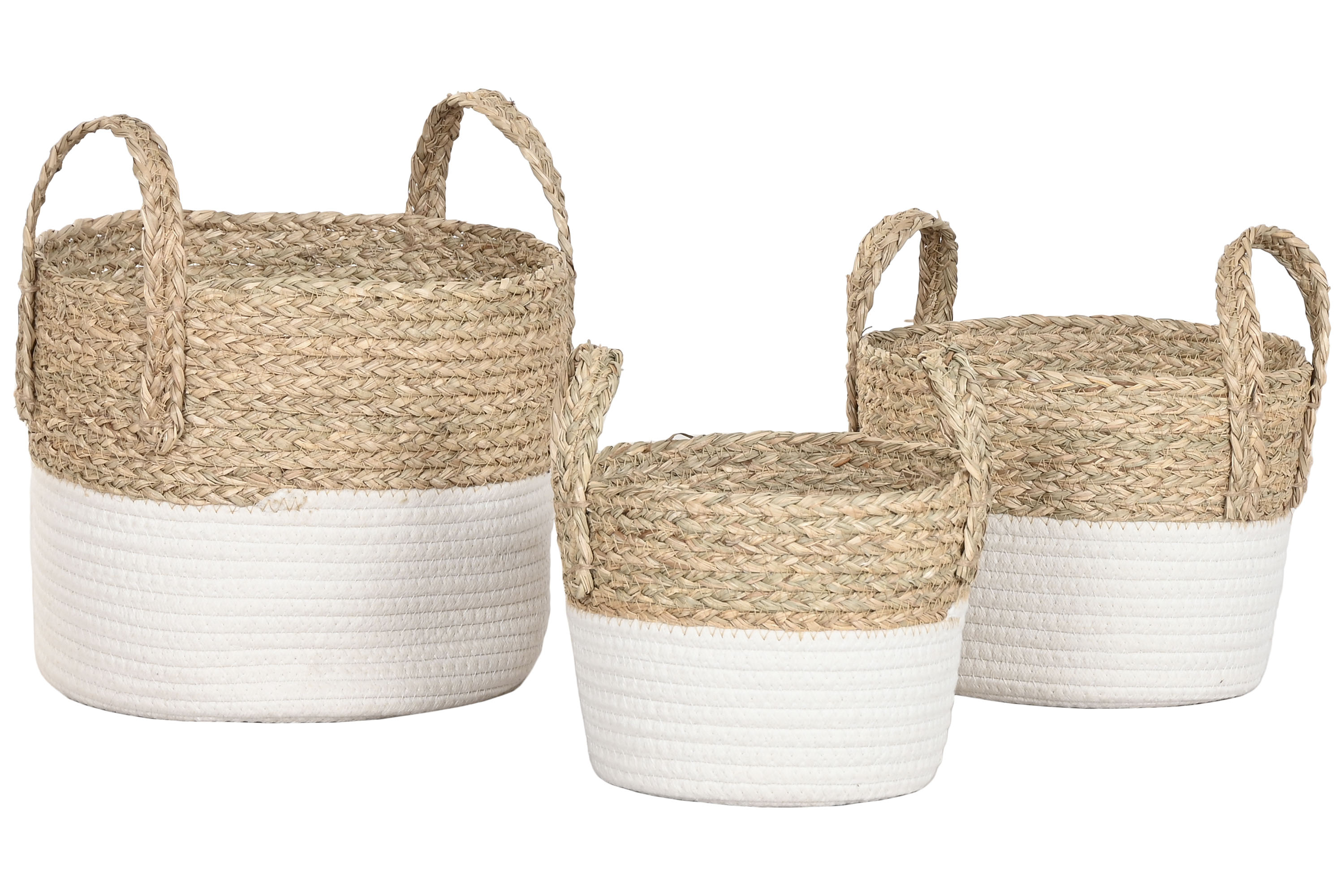 CESTA FIBRA ALGODON 23X23X23 BLANCA 4