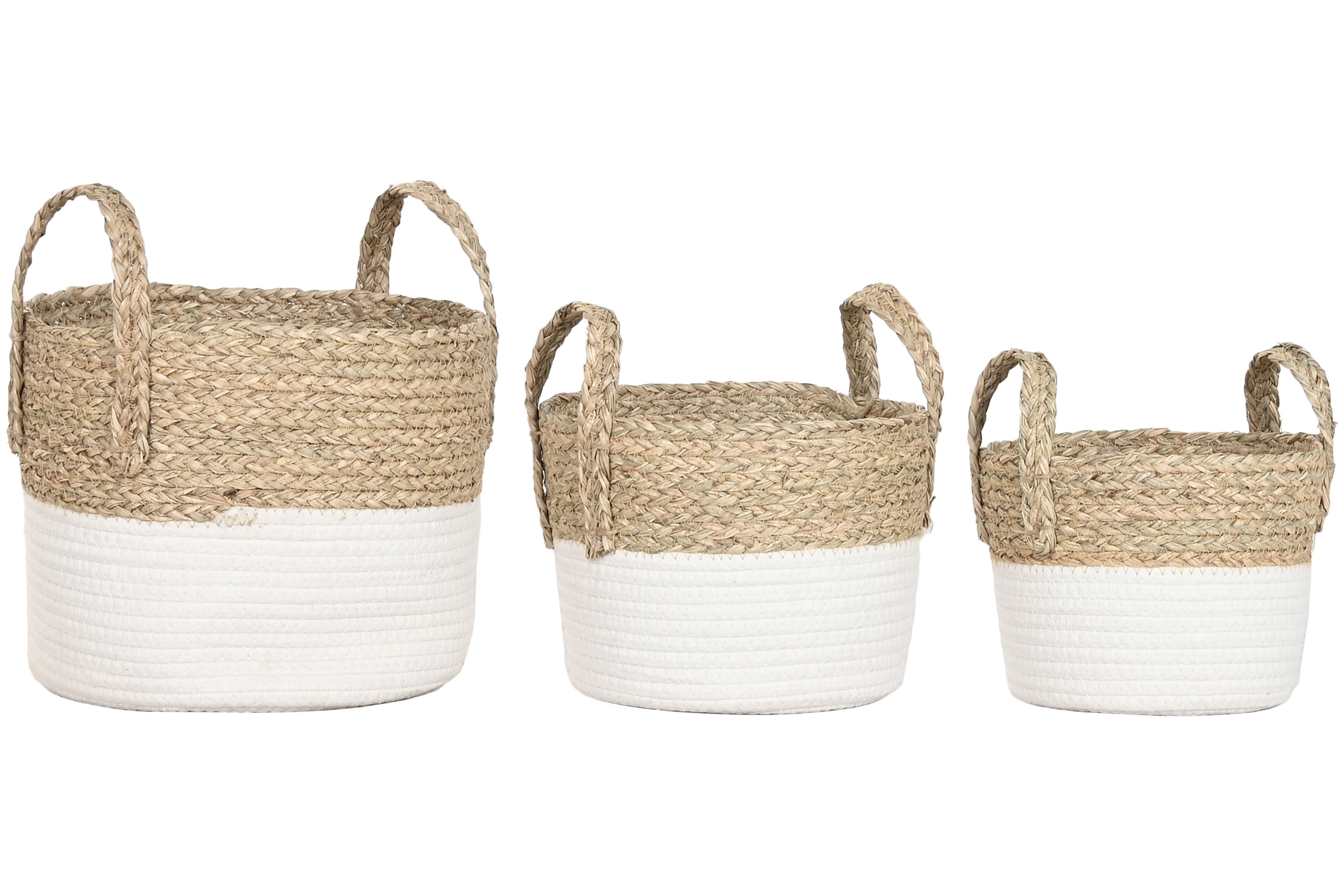 CESTA FIBRA ALGODON 23X23X23 BLANCA