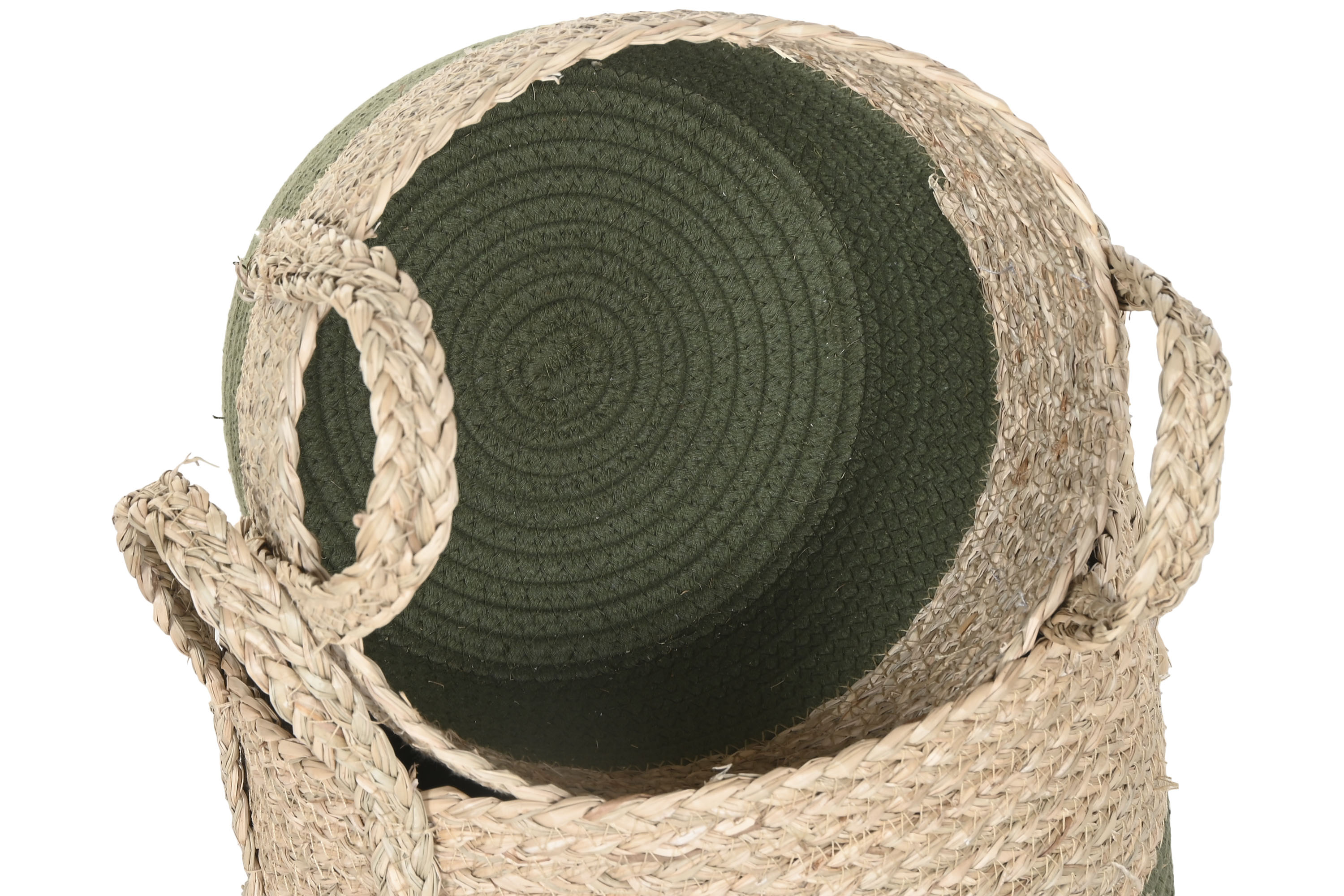 CESTA FIBRA ALGODON 28X28X32 VERDE 3